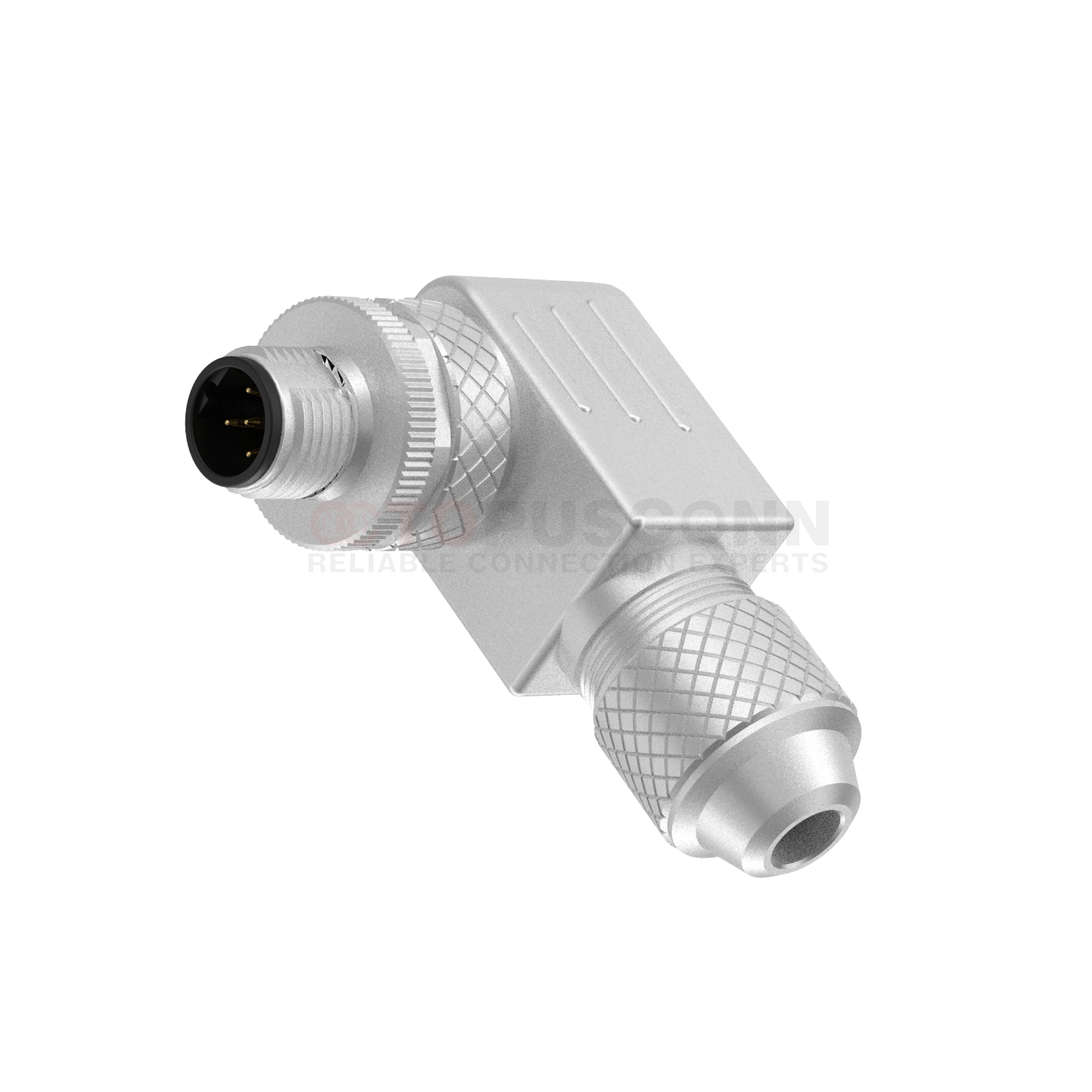 M12 B Coded Connectors Right Angle Metal Assembled 3-5PIN Male Screw type PG7