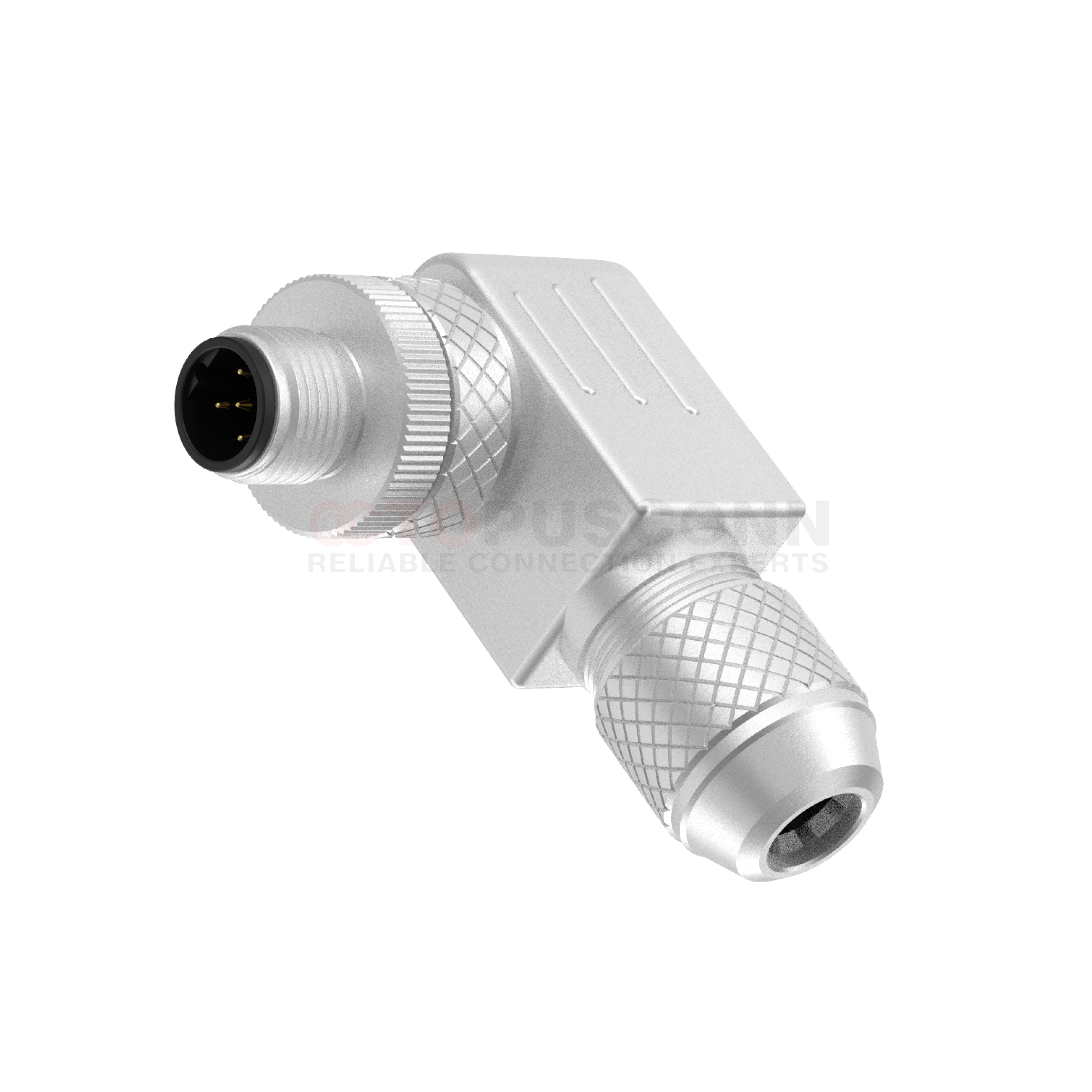 M12 B Coded Connectors Right Angle Metal Assembled 3-5PIN Male Screw type PG9