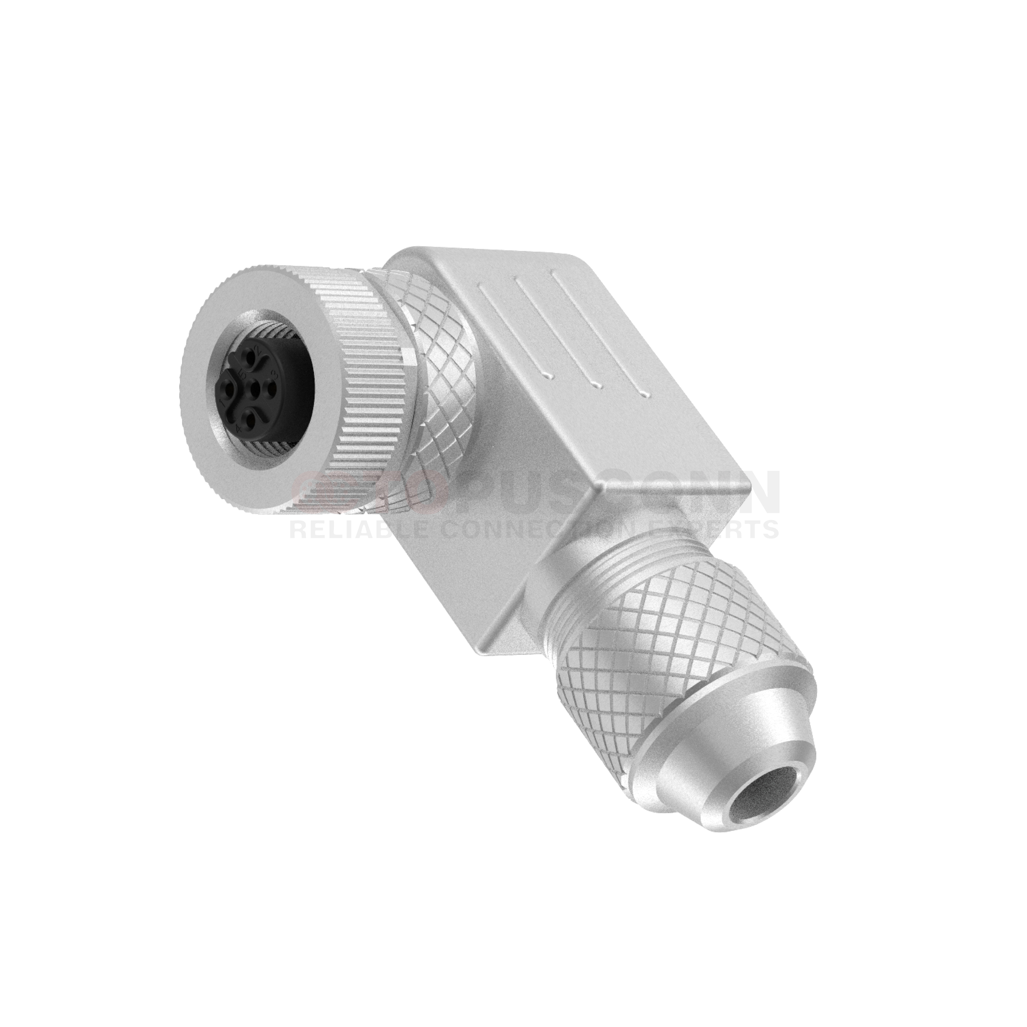 M12 B Coded Connectors Right Angle Metal Assembled 3-5PIN Female Screw type PG7