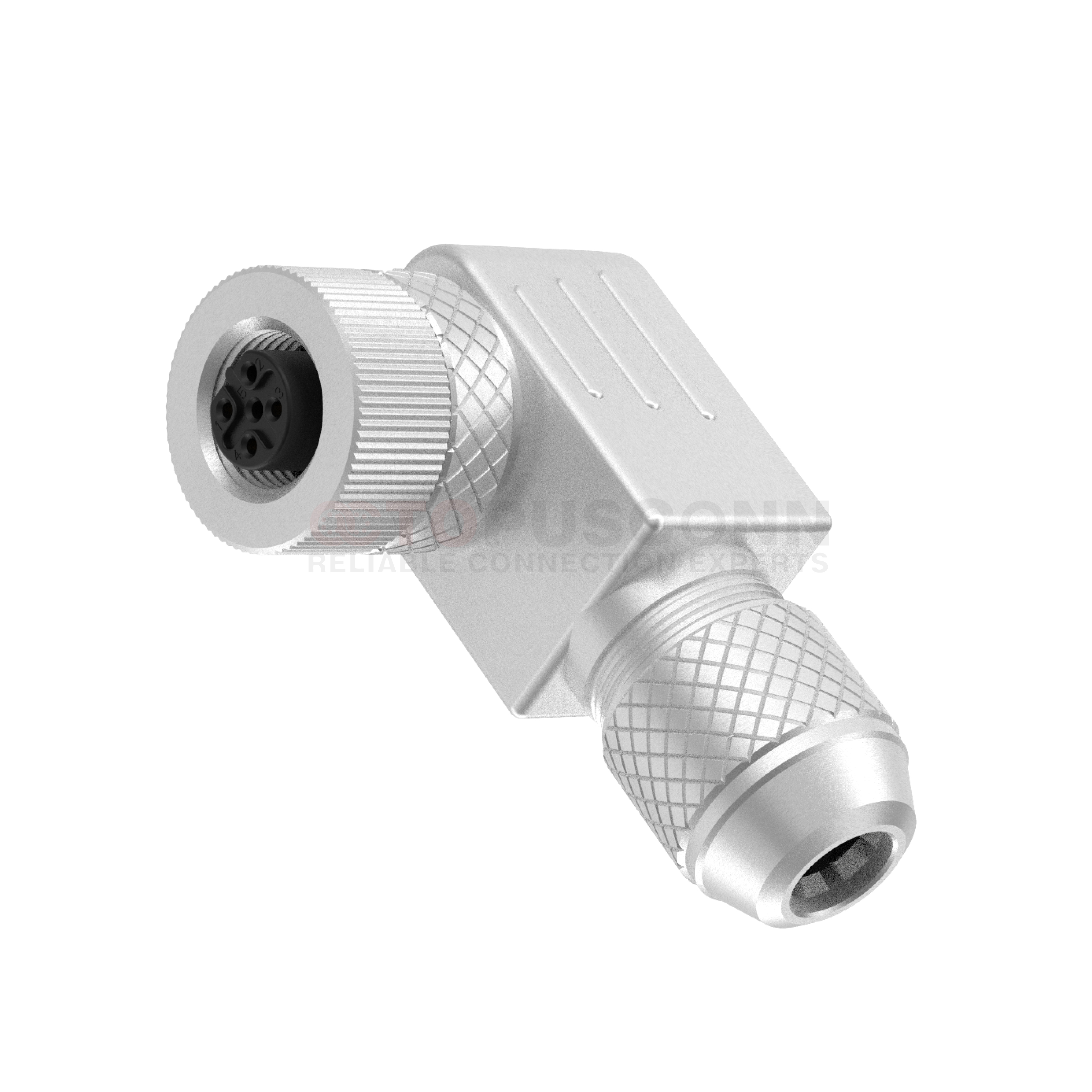 M12 B Coded Connectors Right Angle Metal Assembled 3-5PIN Female Screw type PG9