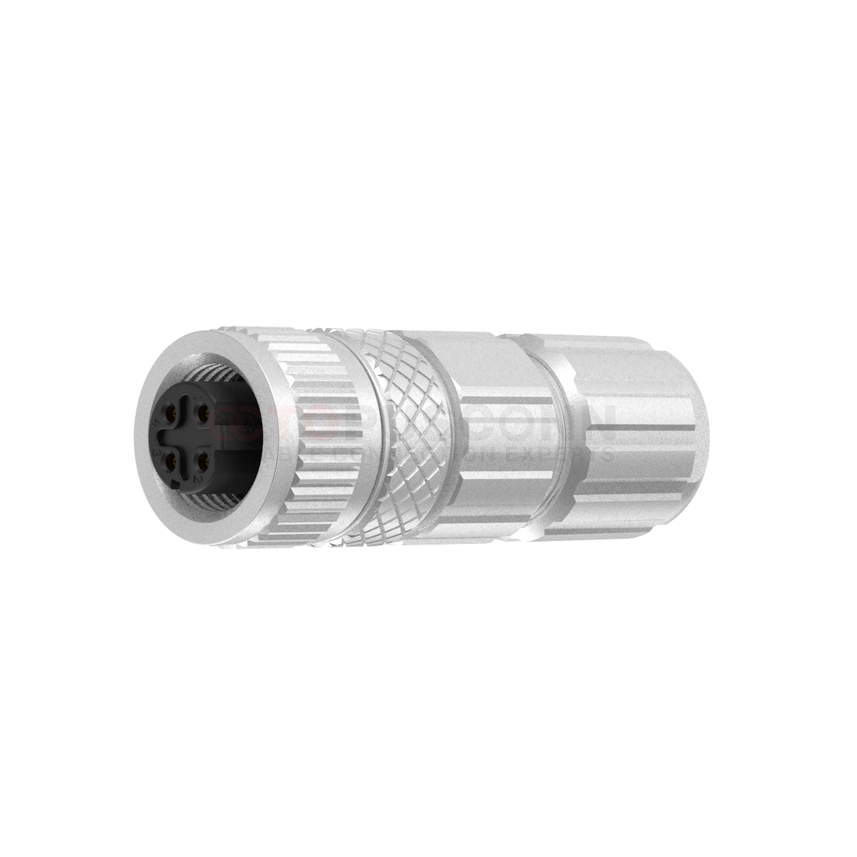 M12 D Coded Connectors Straight Metal Assembled 4PIN Female Screw type ...