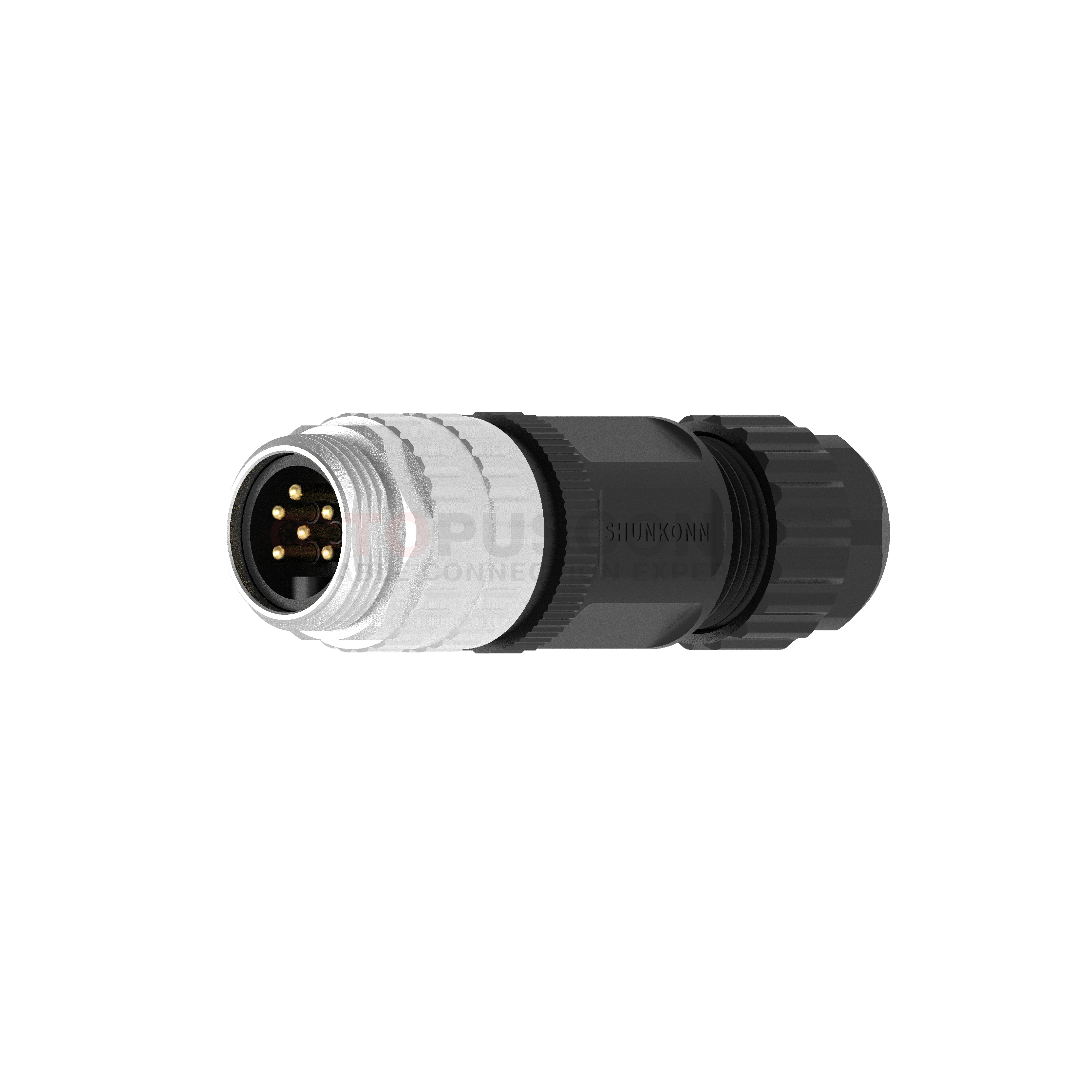 7/8 Circular Connector Straight Type Plastic Assembled 5-PIN Male Screw-Mounted  7/8-16 UHF