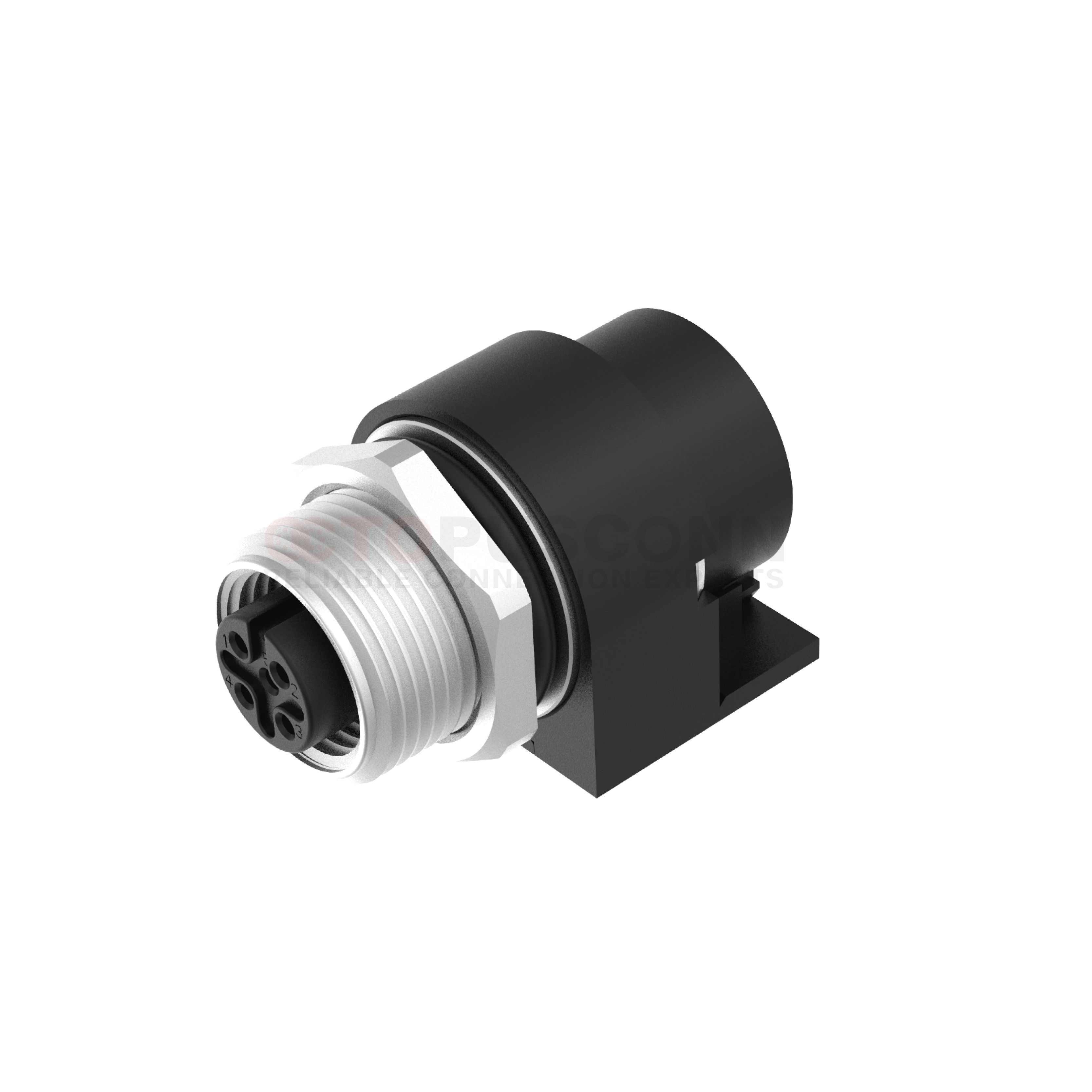 M12 A Coded Connectors Plate Rear Mount 2-12PIN Female Plug plate type M15*1 shielded