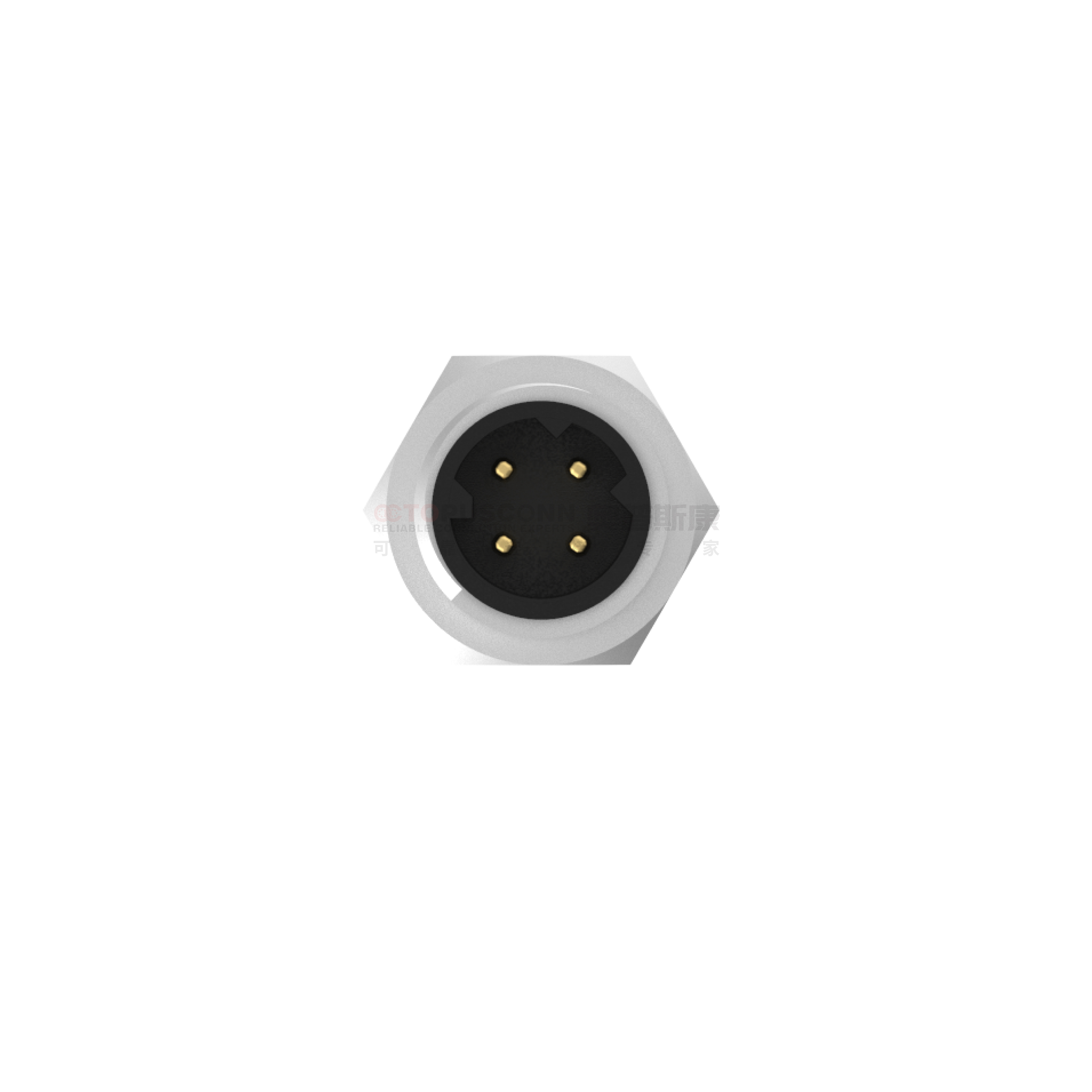 M8 D-Coded Connector Front Panel Mount 4-Pin Male Solder Type - OCTOPUSCONN