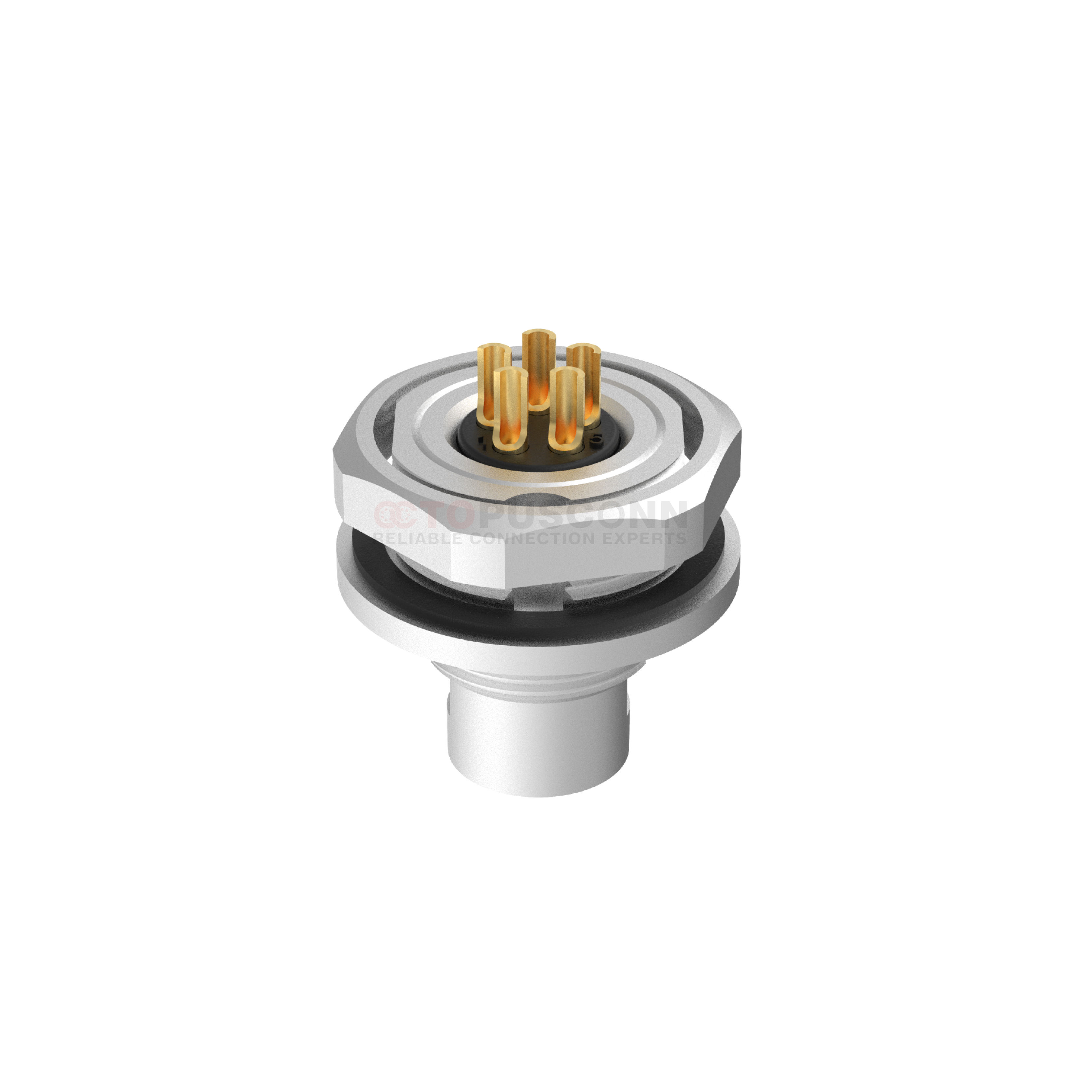 M9 Circular Connector Male, Panel - type, Front - panel Mounting, 2 ...