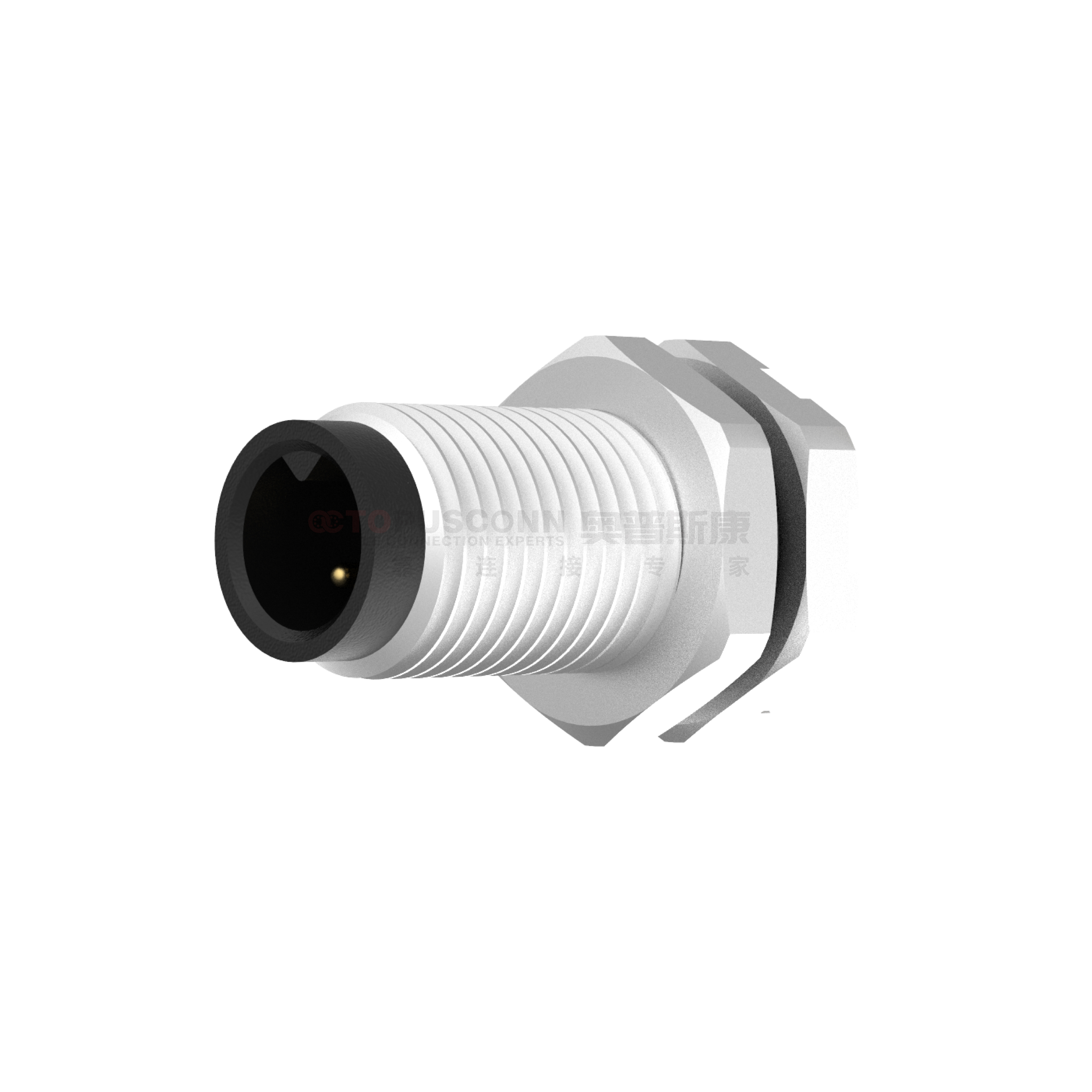 M5系列A编码连接器板后安装3-4PIN公头焊接式