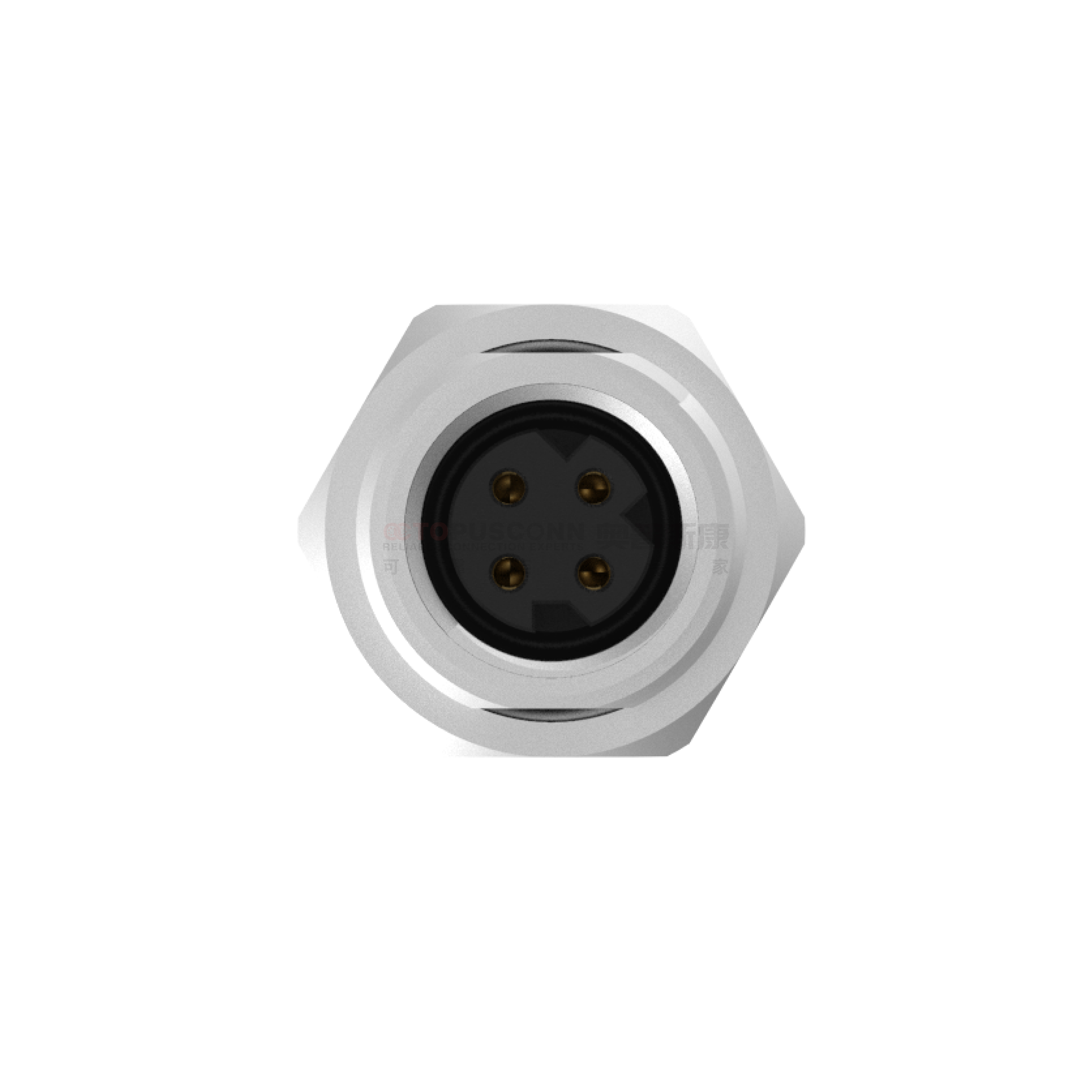 M8 D-Coded Connector Rear Panel Mount 4-Pin Female Solder Type ...