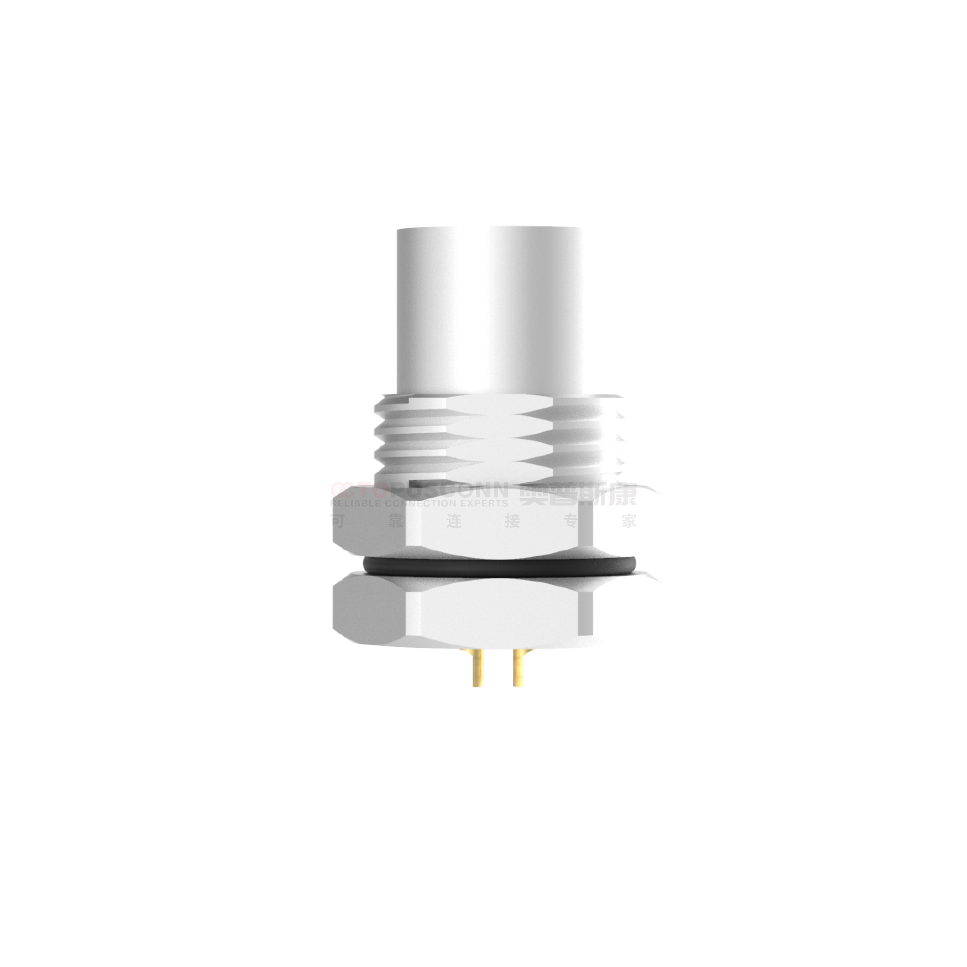 M8 D-Coded Connector Rear Panel Mount 4-Pin Female Solder Type ...