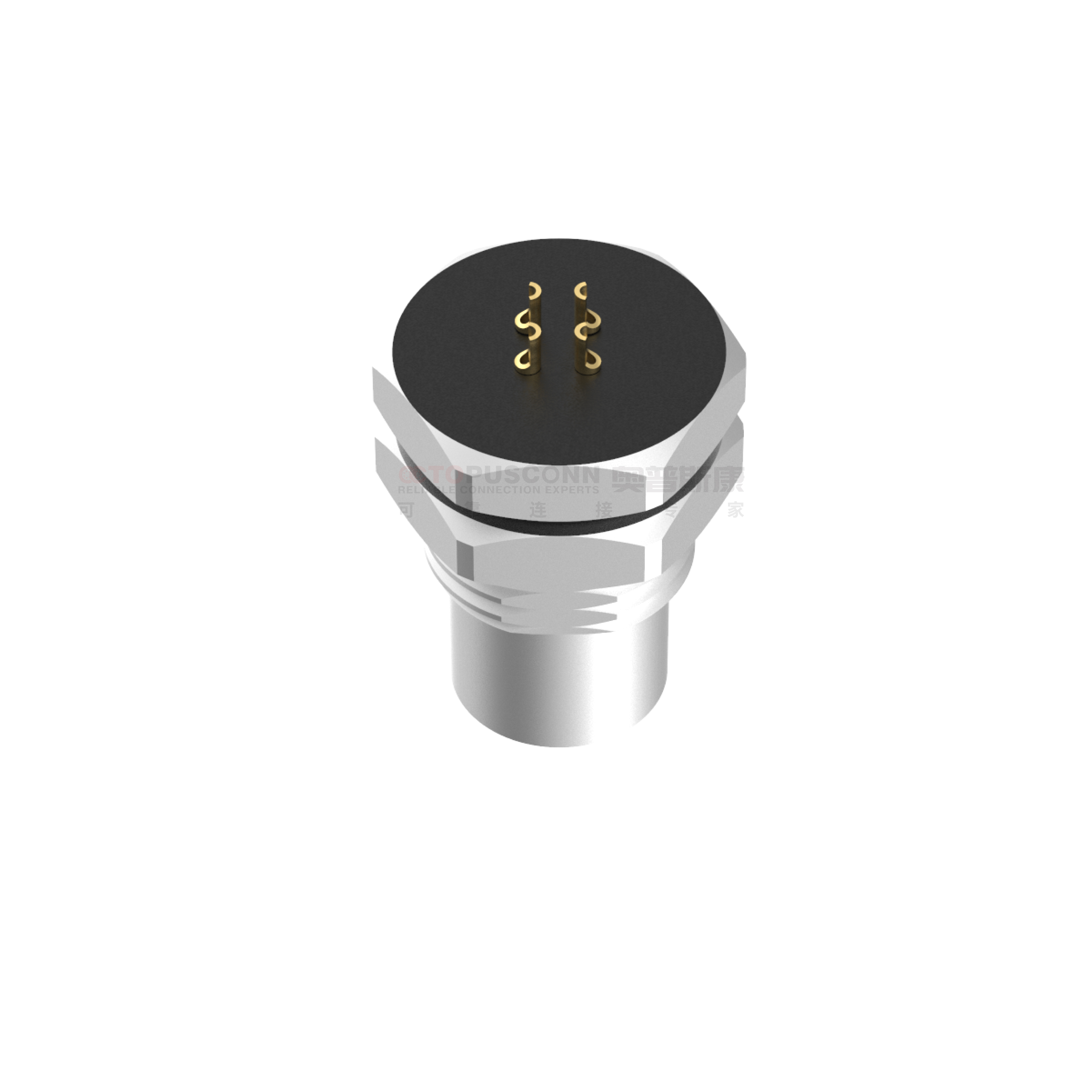 M8 D-Coded Connector Rear Panel Mount 4-Pin Female Solder Type ...
