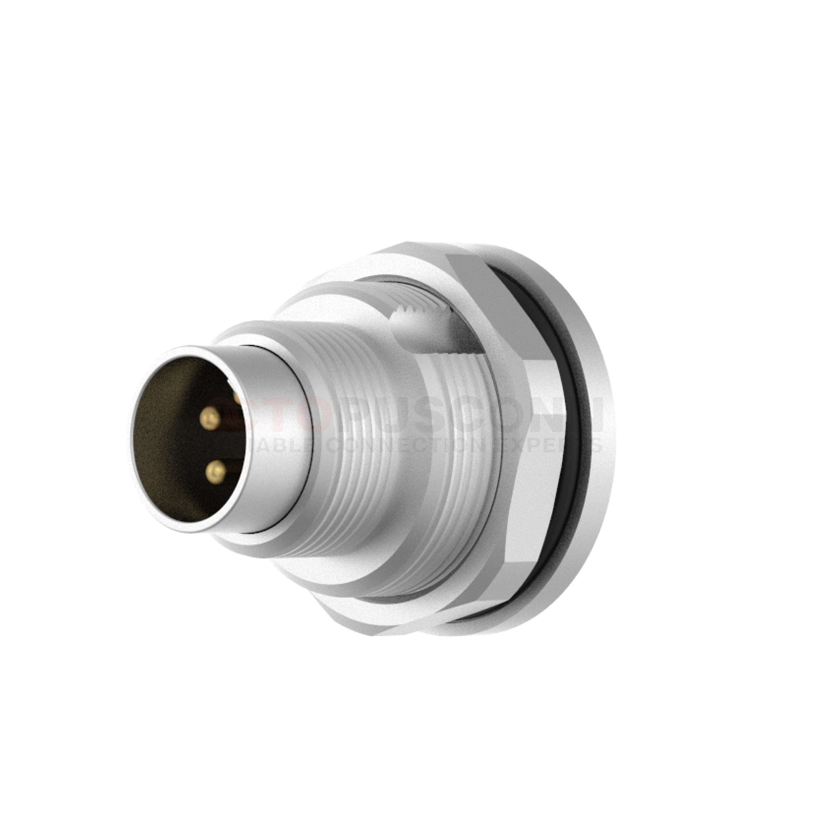 M9 round connector male end, panel-mounted, rear installation, 2-8P ...