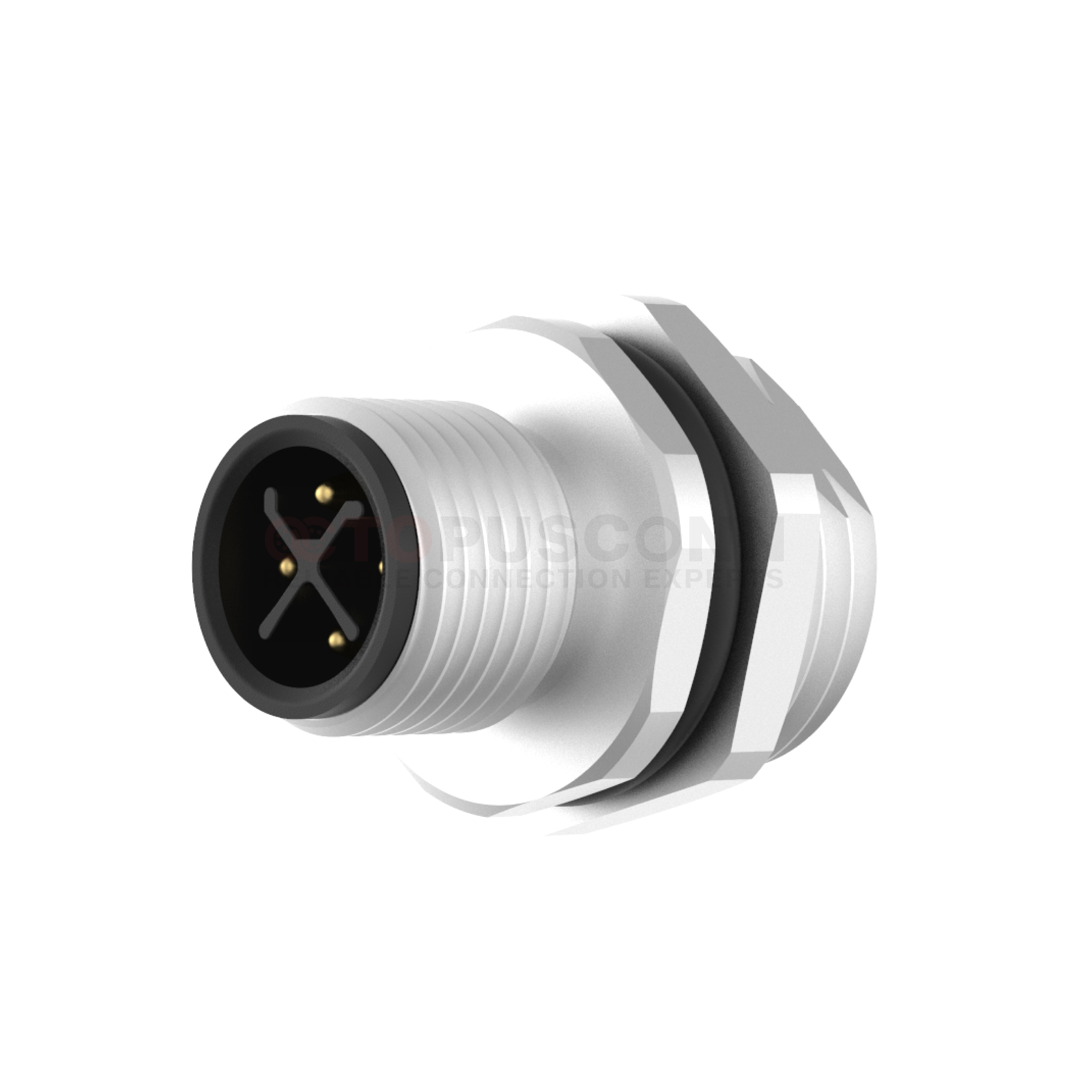 M12  S-Code Connector Front Panel Mount 3-4 PIN Male Soldered Type M16*1 