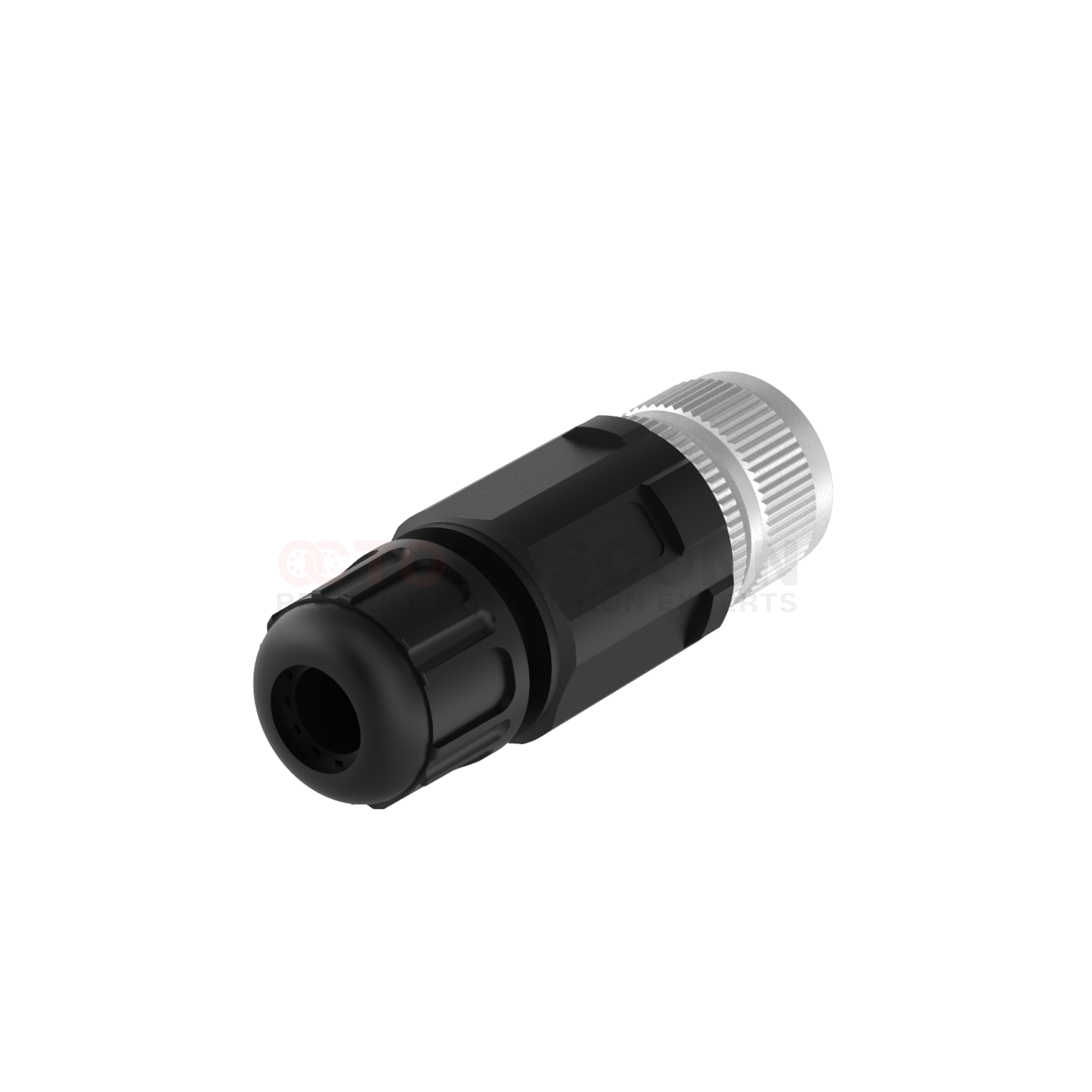 M12 S Coded Connectors Straight Plastic Assembled 3/3+PE Famale Solder ...