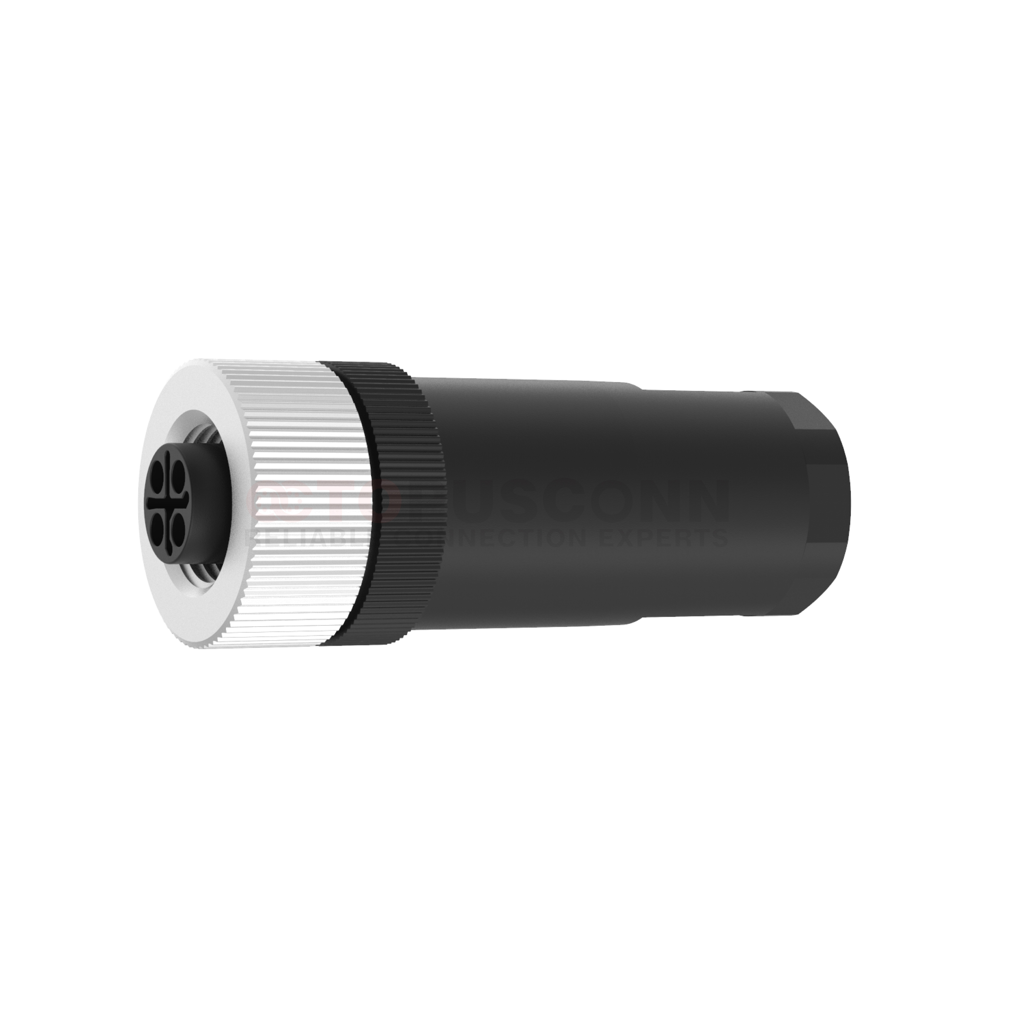 M12  S-Code Connector Straight Type Metal-Plastic Assembled 4 PIN Female Screw Mount Type