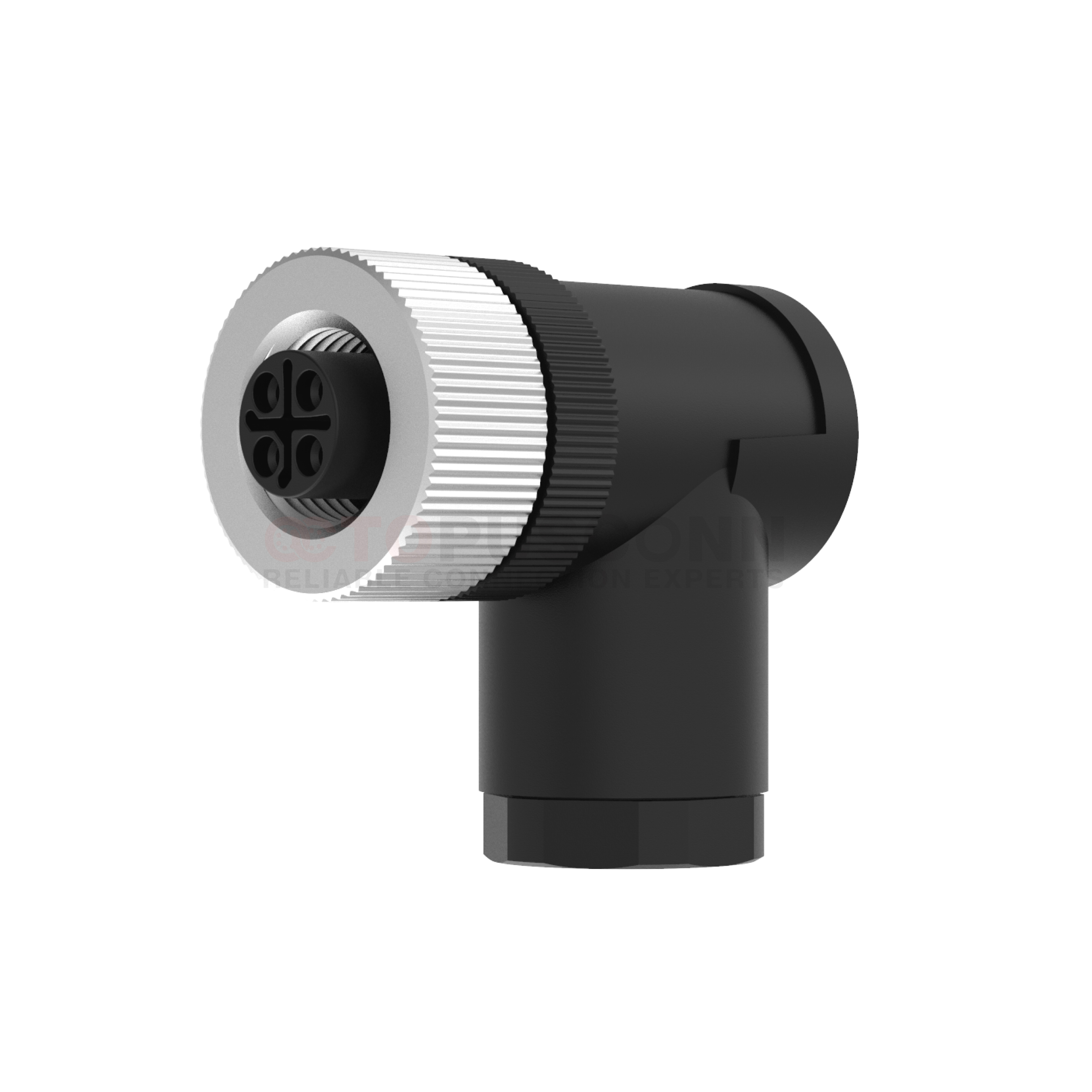 M12 S Coded Connectors Right Angle Plastic Assembled 3/3+PE Famale ...