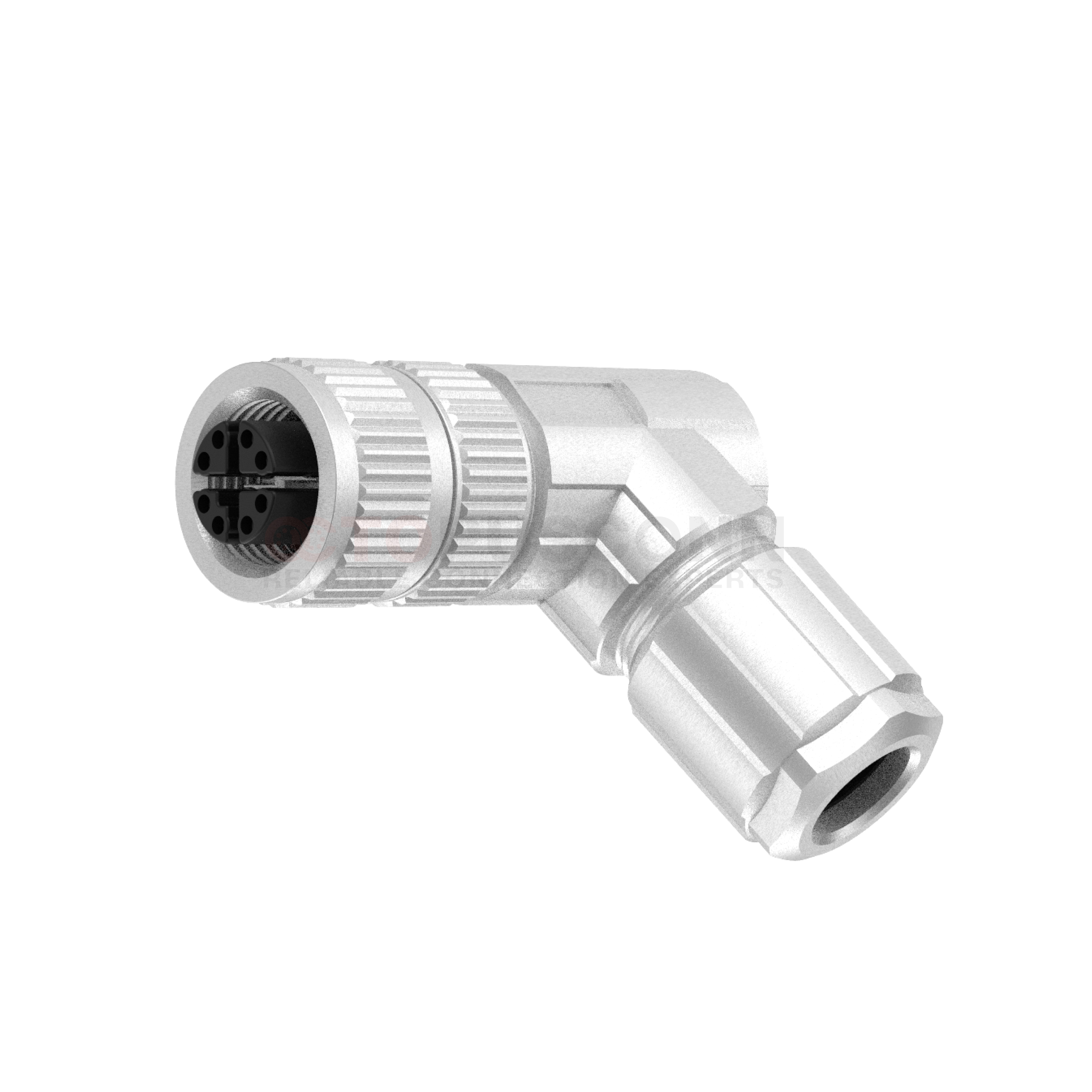 M12  X-Code Connector Assembled Type Right-Angle 90° Female Socket Metal Body with Shielding