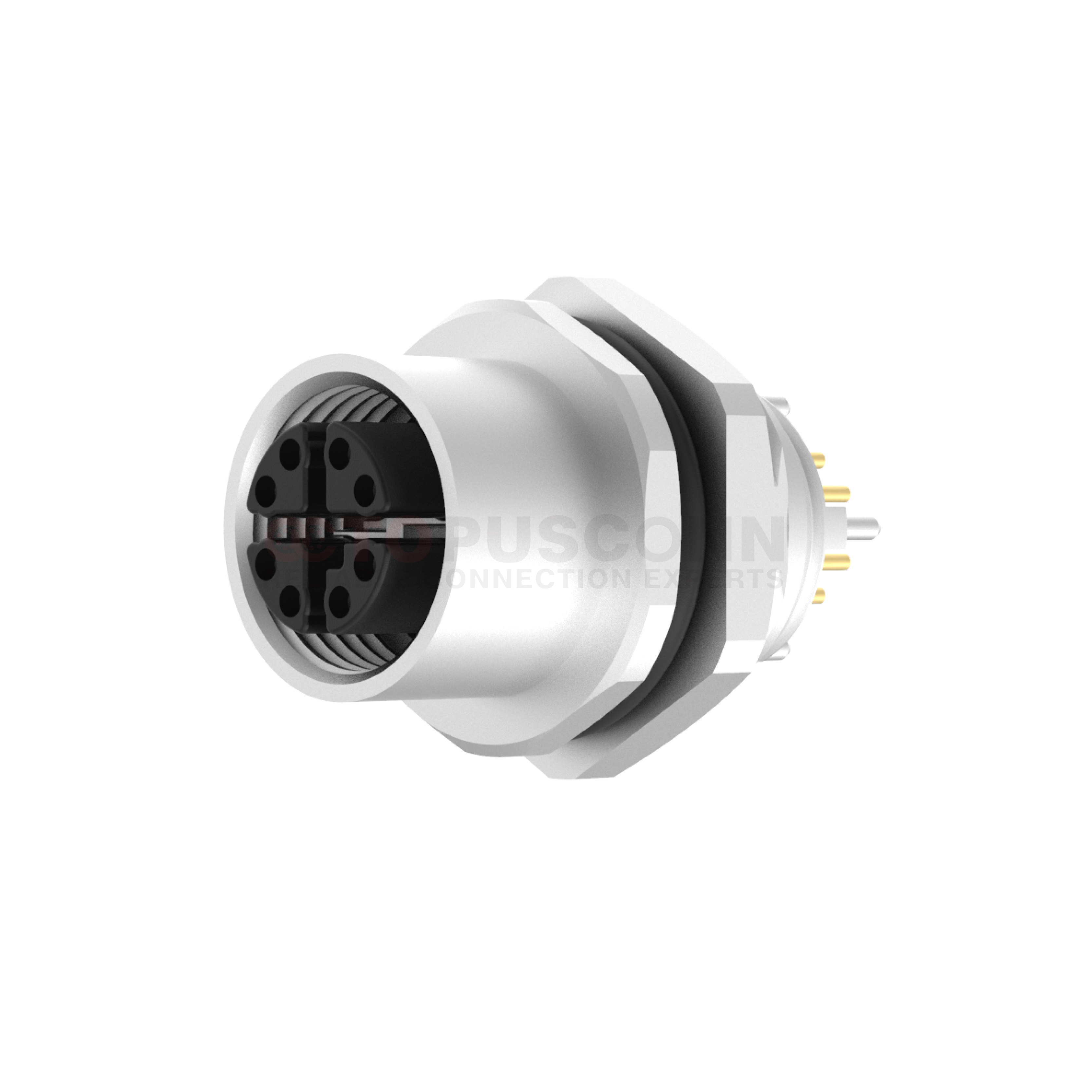 M12 X Coded Connectors Board Front Mount 8PIN Female Plug plate type M16*1.5