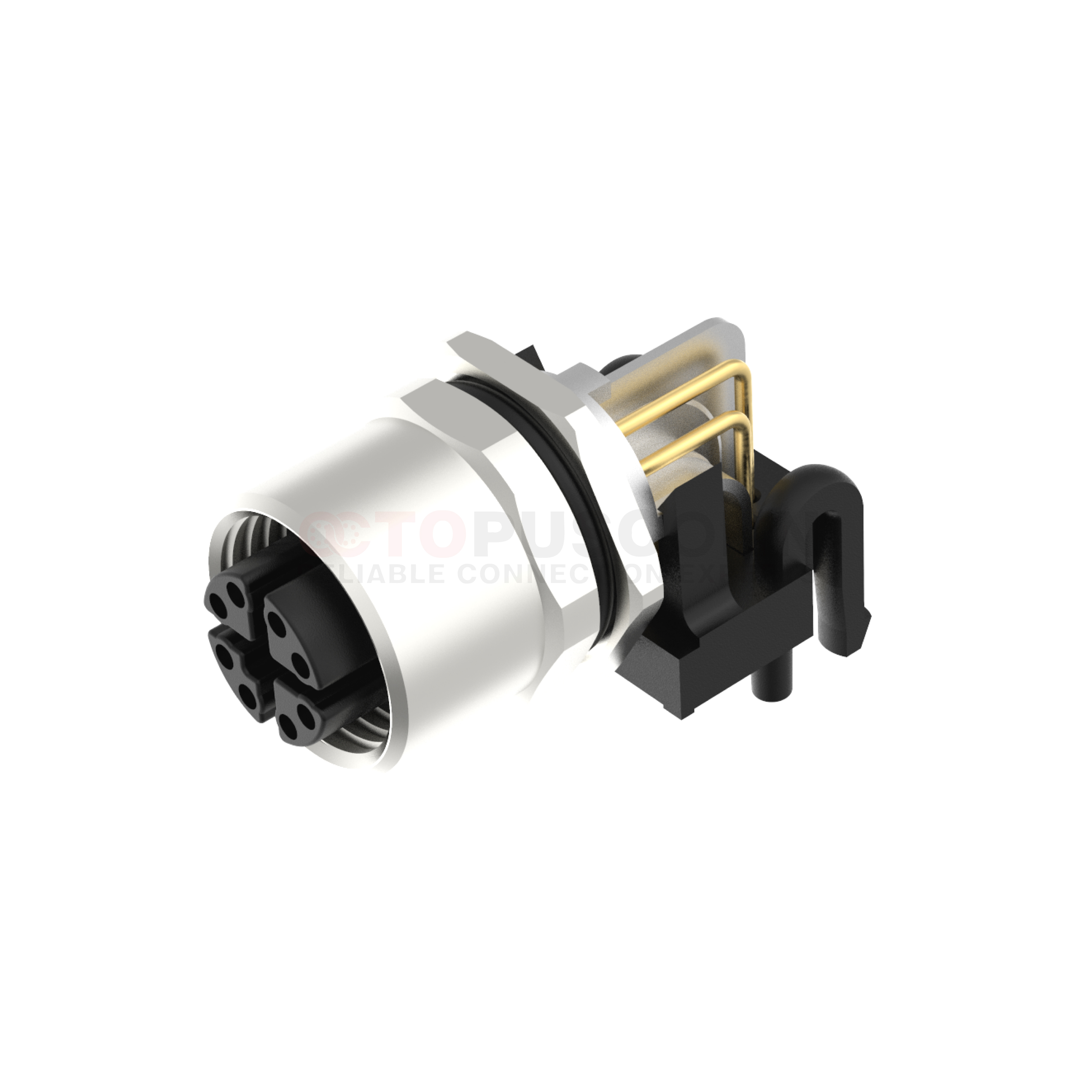 M12 X Coded Connectors Plate Rear Right Angle Socket 8PIN Female Plug ...
