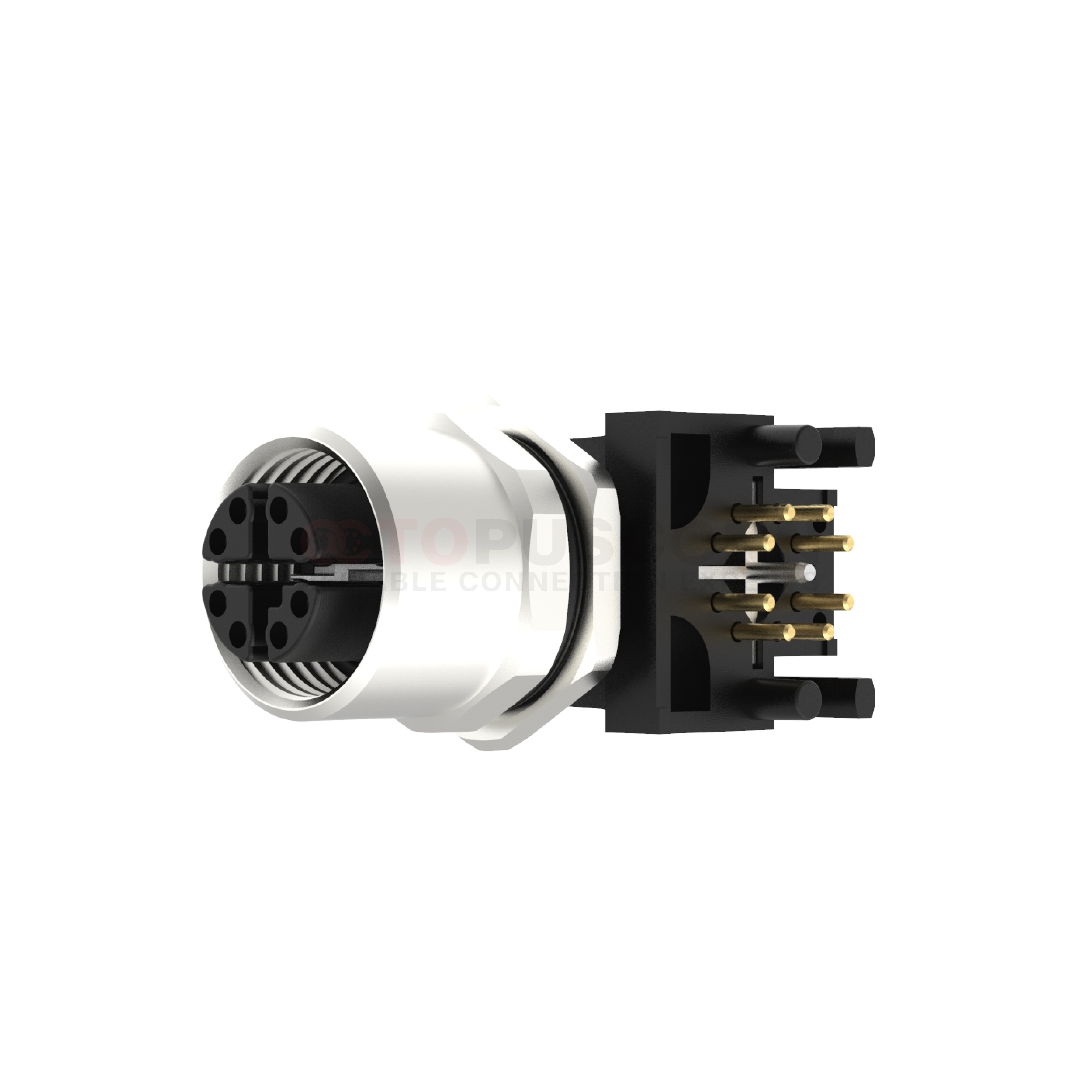 M12 X Coded Connectors Plate Rear Right Angle Socket 8PIN Female Plug ...