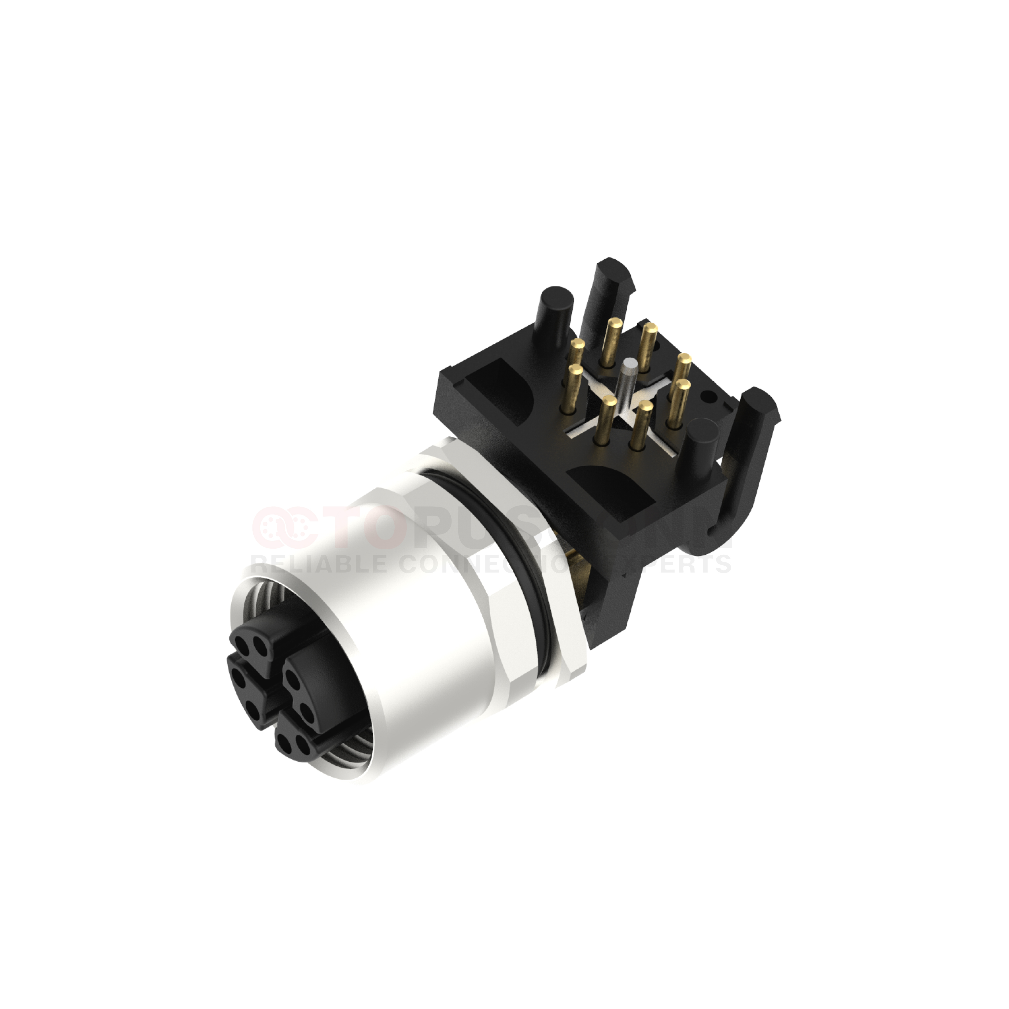 M12 X Coded Connectors Plate Rear Right Angle Socket 8PIN Female Plug ...