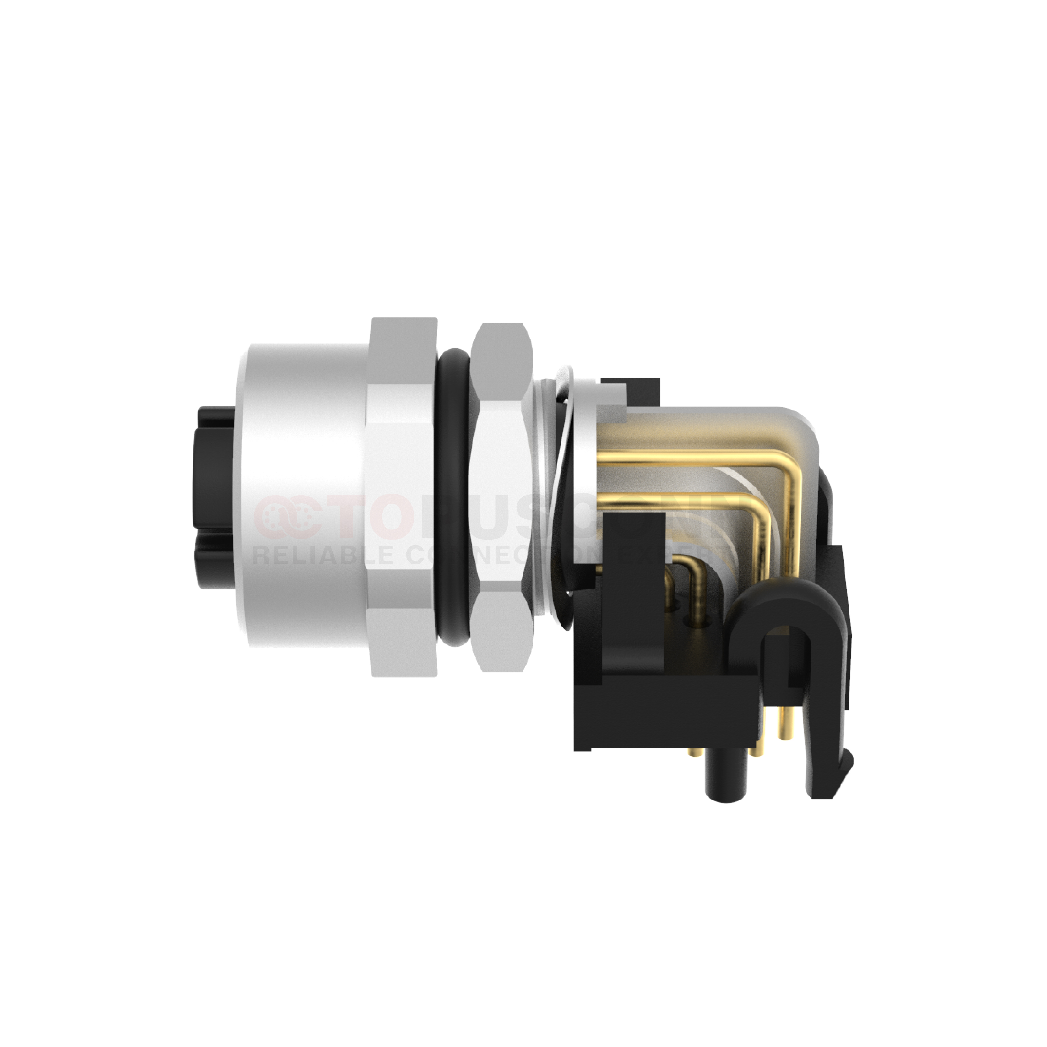 M12 X Coded Connectors Board Front Right Angle Socket 8PIN Female Plug ...
