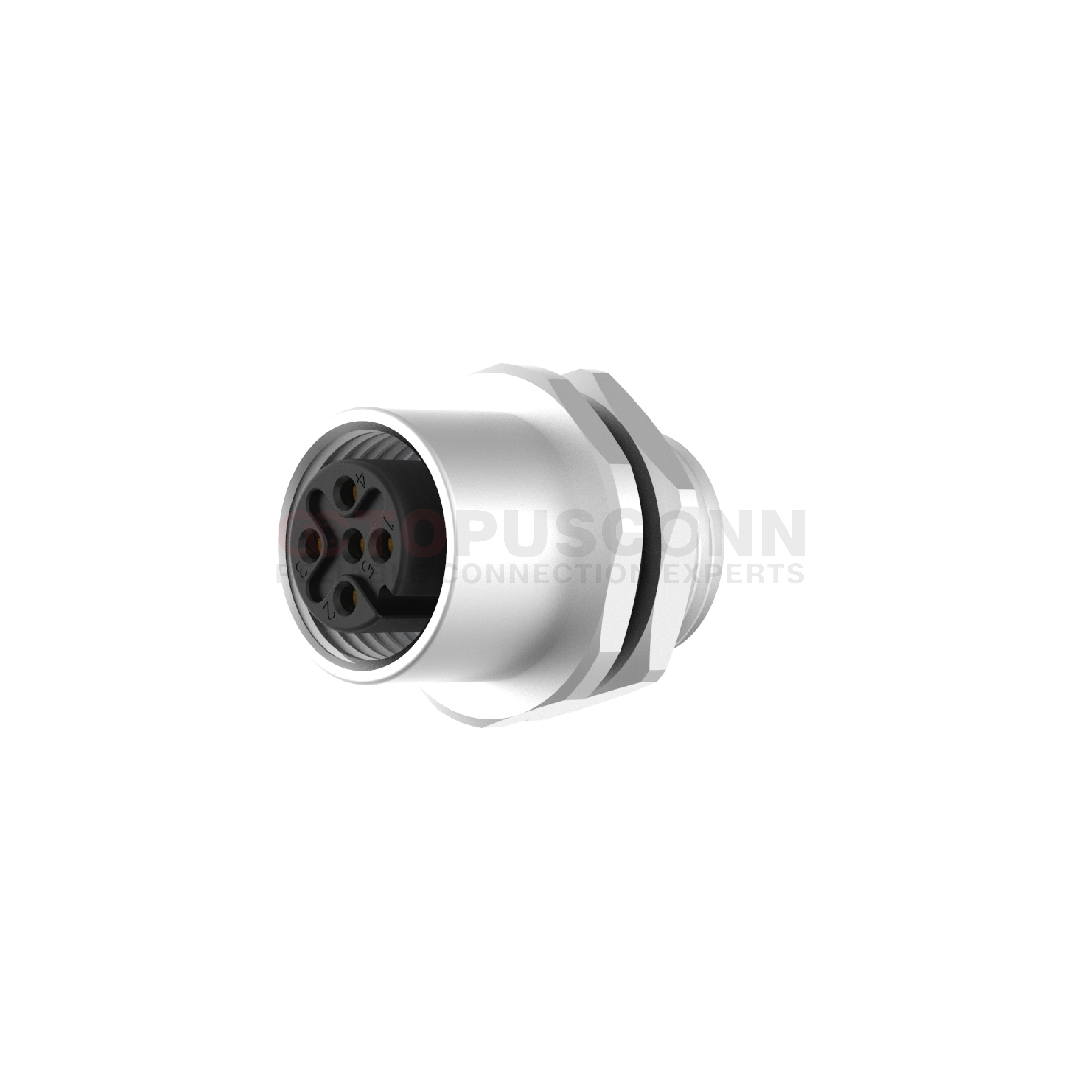 M12 A Coded Connectors Board Front Mount 2-17PIN Female Solder Type M12*1.0