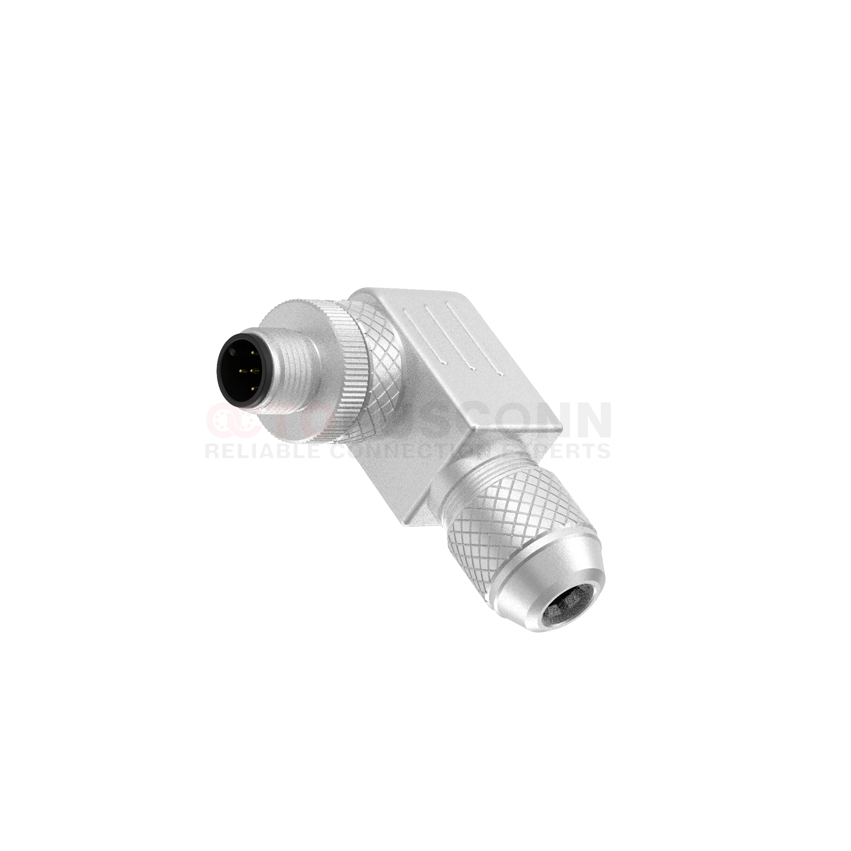 M12 A Coded Connectors Right Angle Metal Assembled 2-8PIN Male Screw type PG9