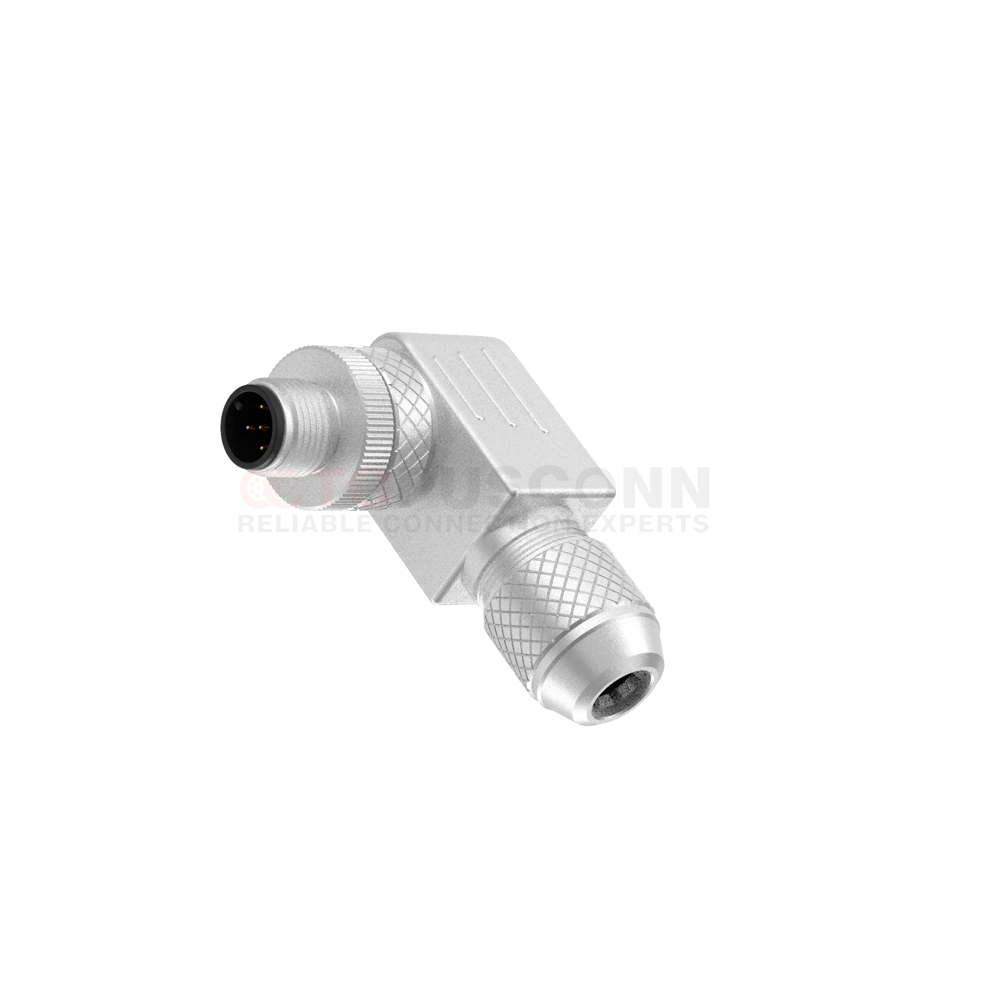 M12 A Coded Connectors Right Angle Metal Assembled 2-8PIN Male Screw type PG9