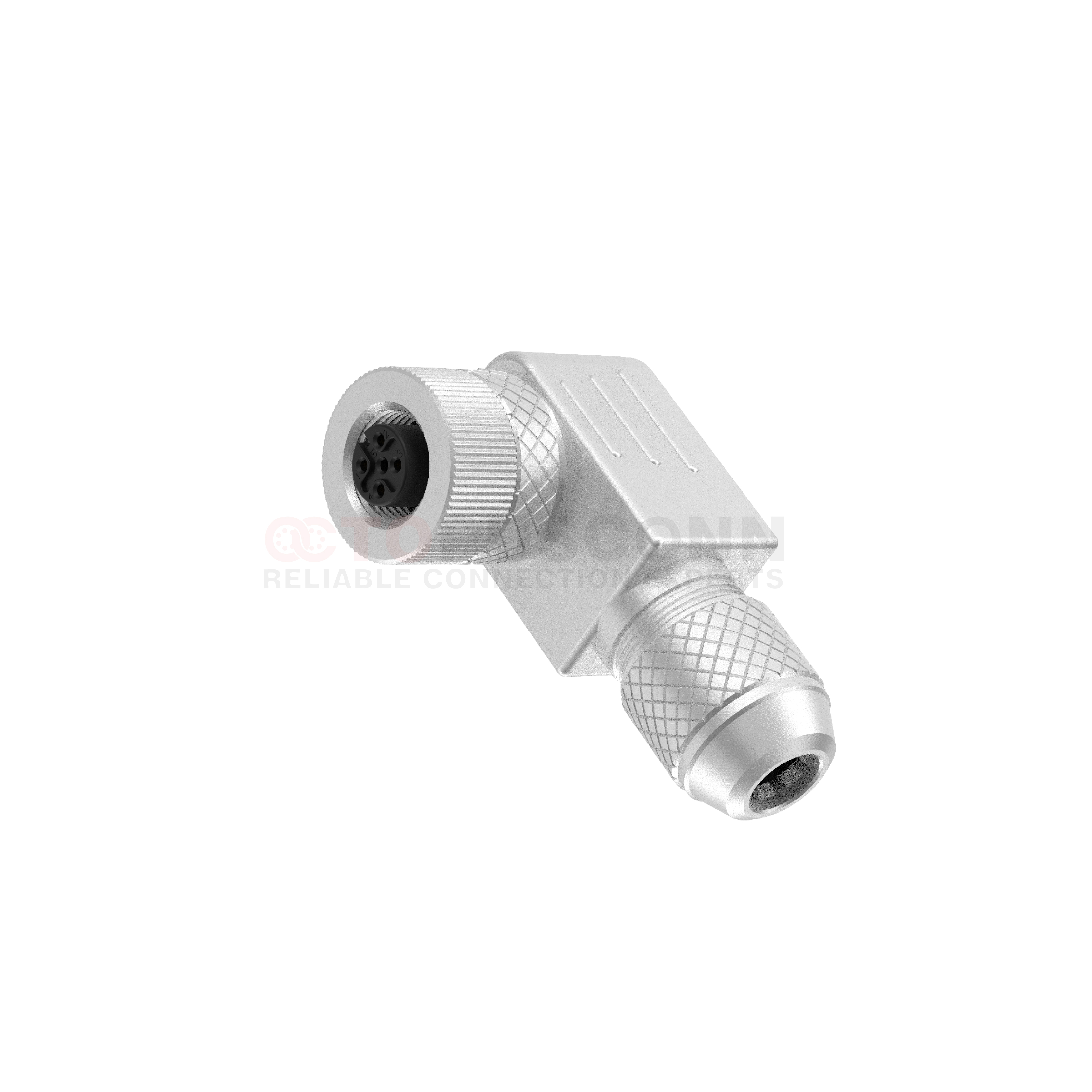 M12 A Coded Connectors Right Angle Metal Assembled 2-8PIN Female Screw type PG9