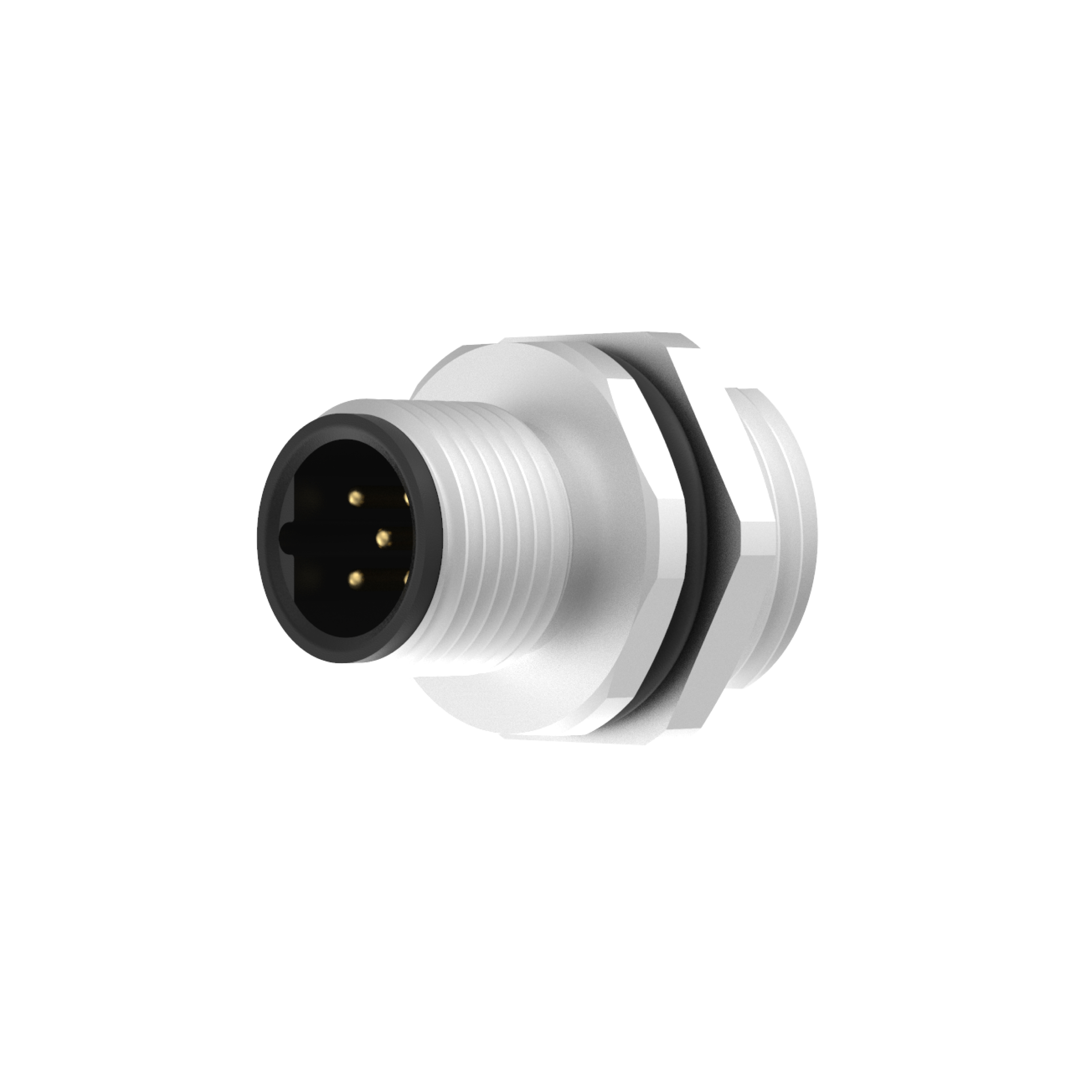 M12 B Coded Connectors Board Front Mount 3-5PIN Male Solder Type M16*1