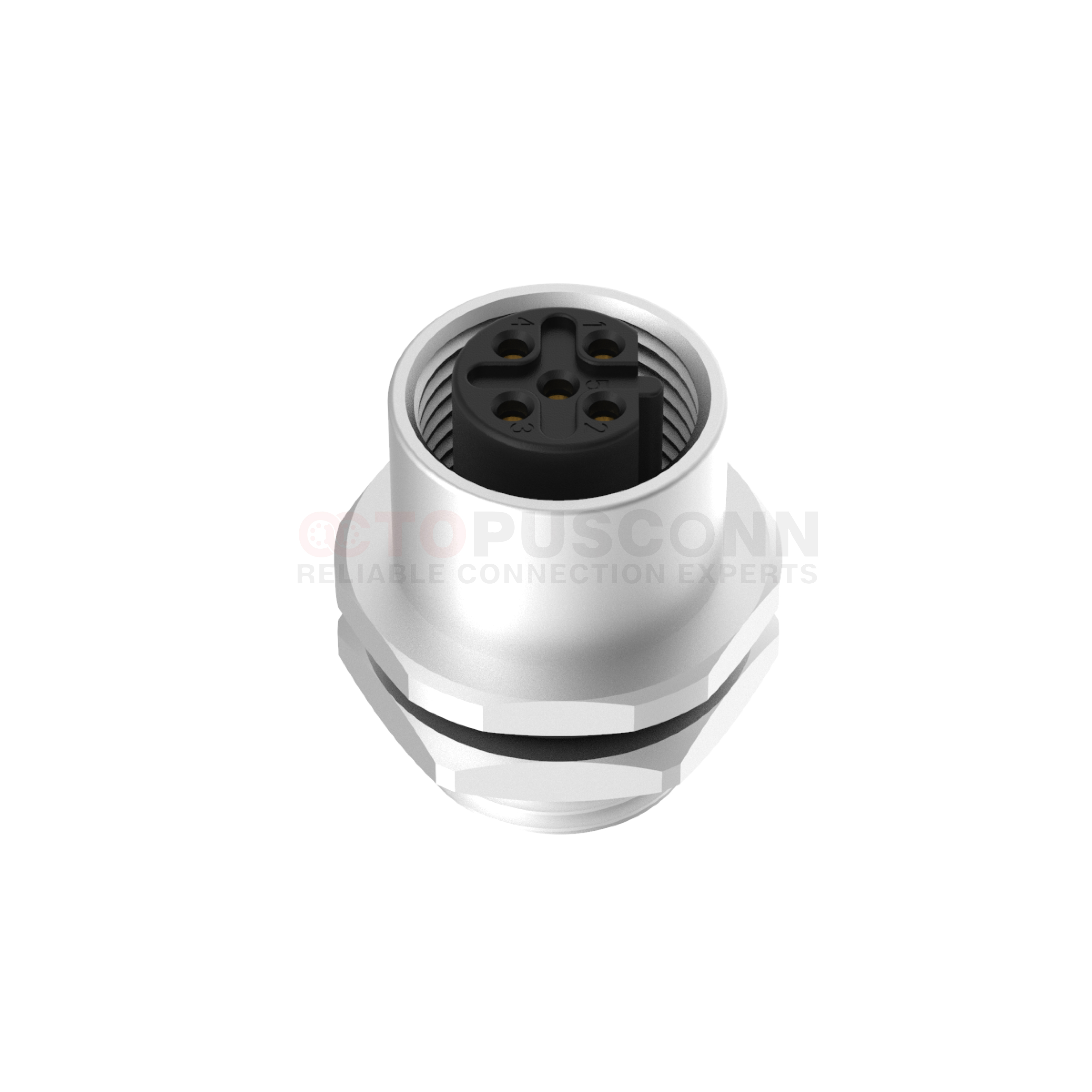 M12 B Coded Connectors Board Front Mount 3-5PIN Female Solder Type M12 ...