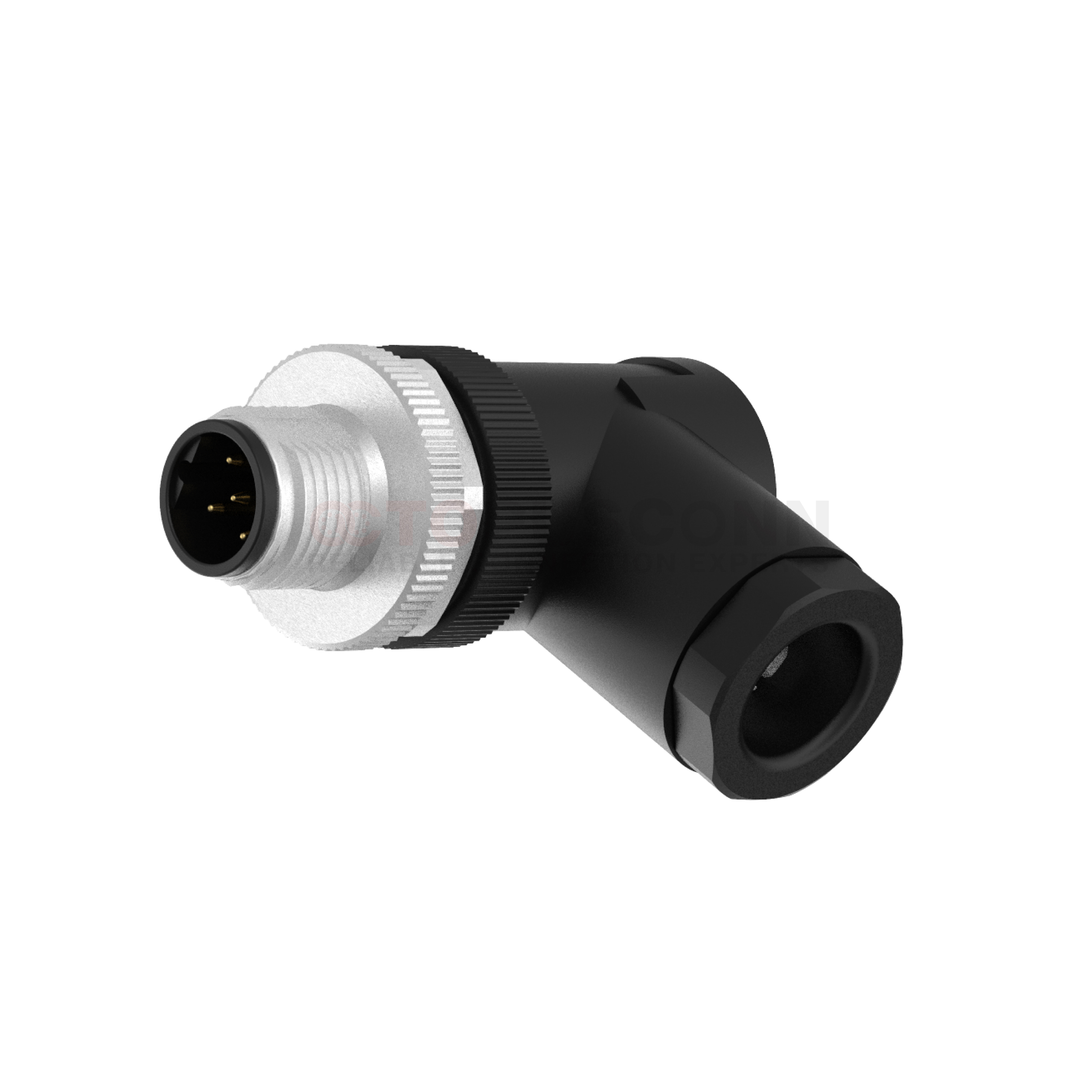 M12 B Coded Connectors Right Angle Plastic Assembled 3-5PIN Male Screw type PG9