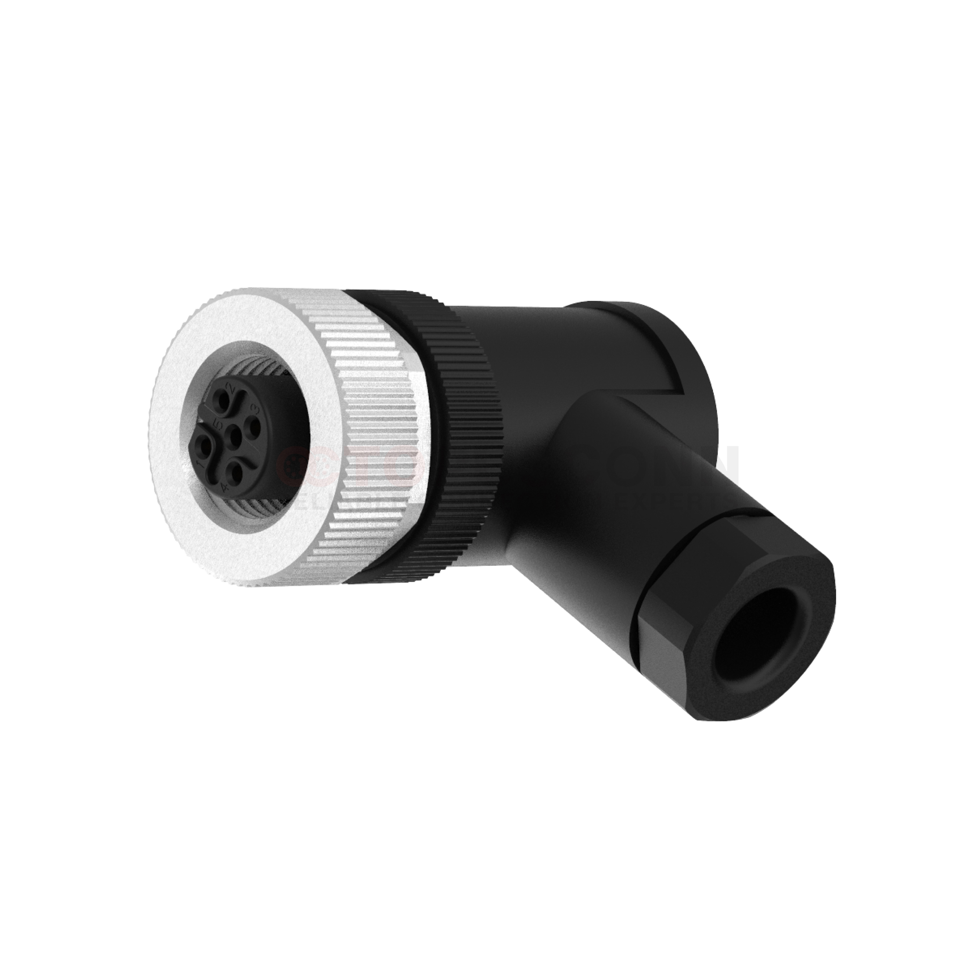 M12 B Coded Connectors Right Angle Plastic Assembled 3-5PIN Female Screw type PG7