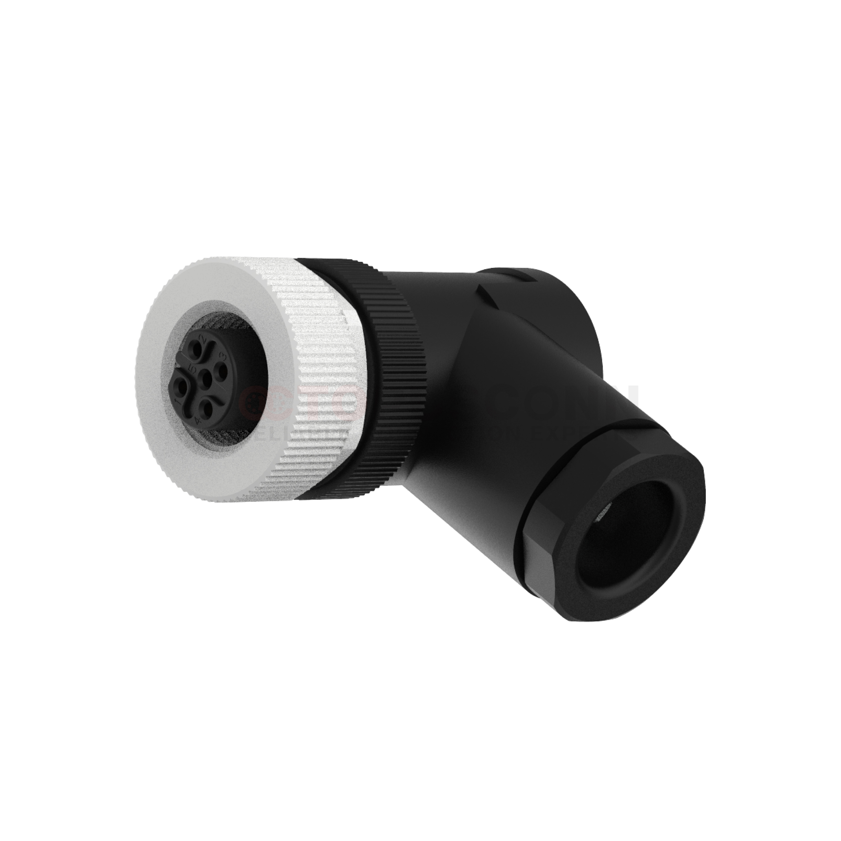 M12 B Coded Connectors Right Angle Plastic Assembled 3-5PIN Female Screw type PG9