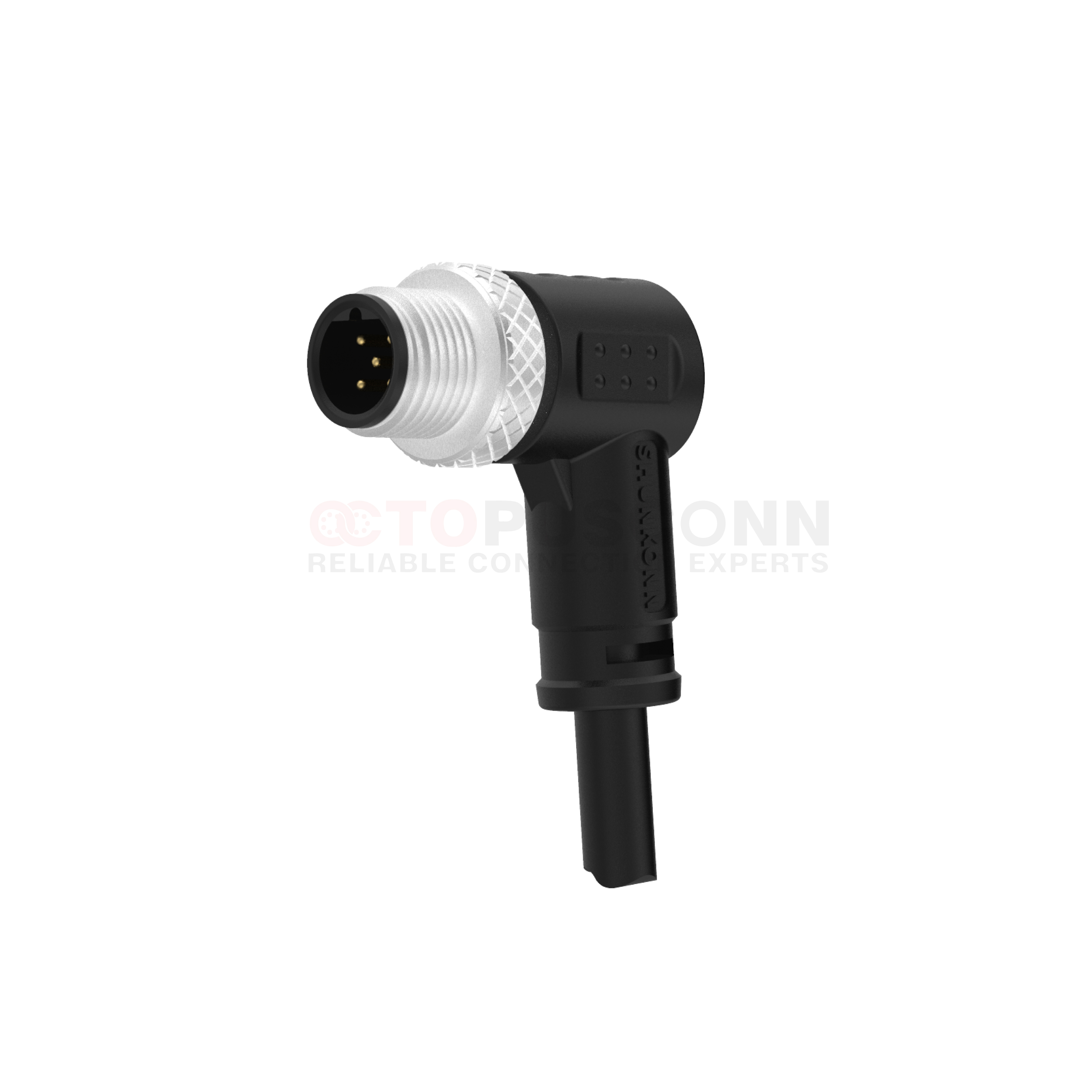 M12 B Coded Connection Cable Right Angle Overmolded Type 3-5PIN Male Solder Type