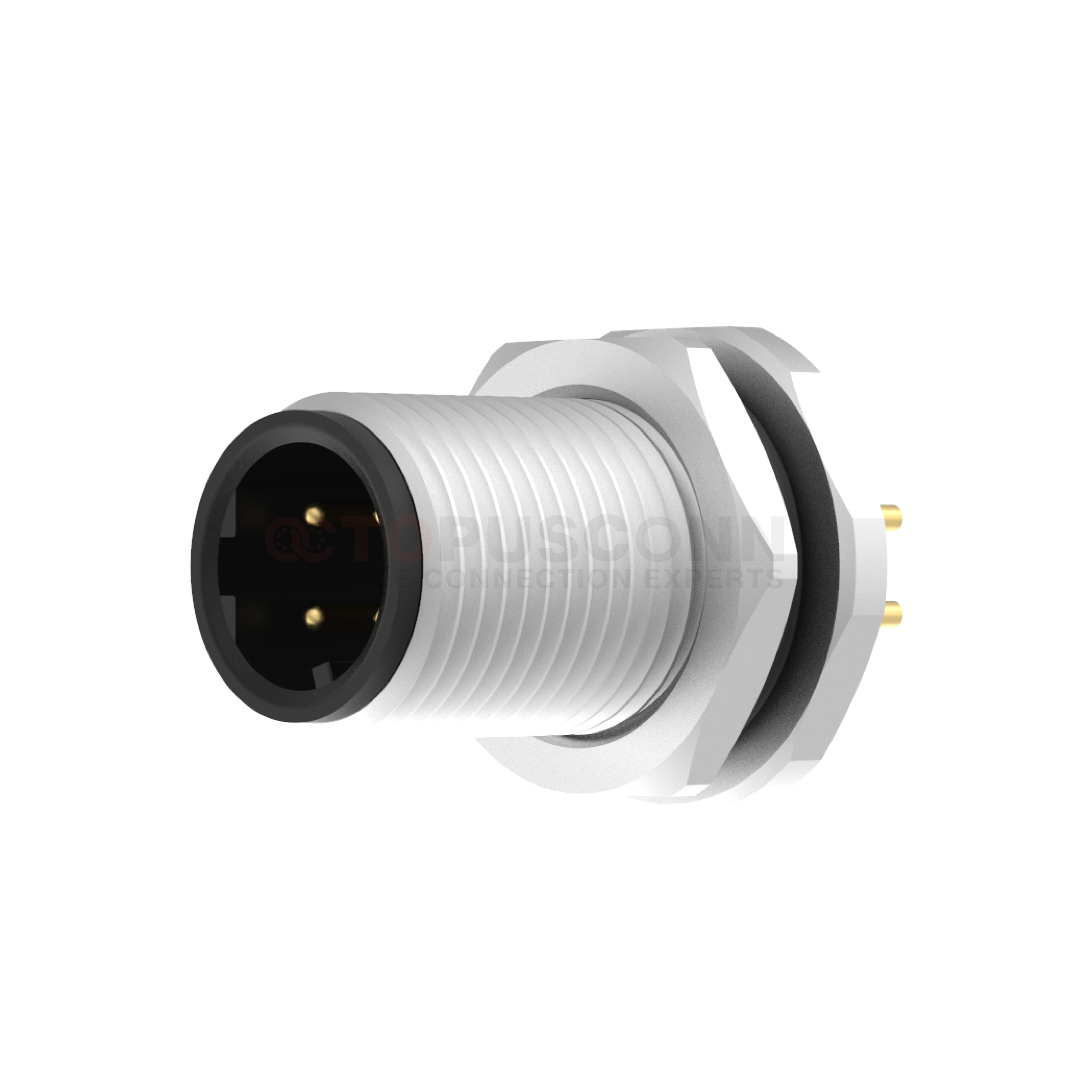 M12 D Coded Connectors Plate Rear Mount 4PIN Male Plug plate type M12*1.0