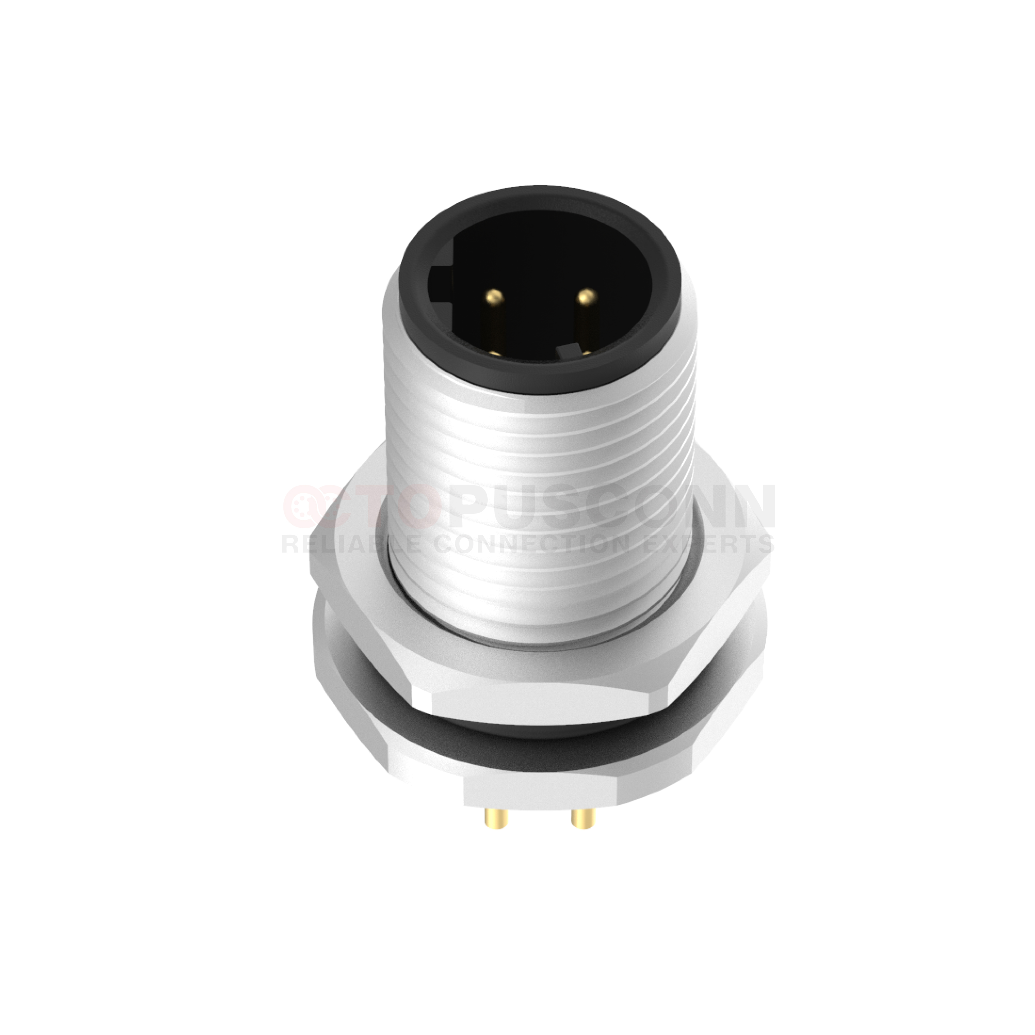 M12 D Coded Connectors Plate Rear Mount 4PIN Male Plug plate type M12*1 ...