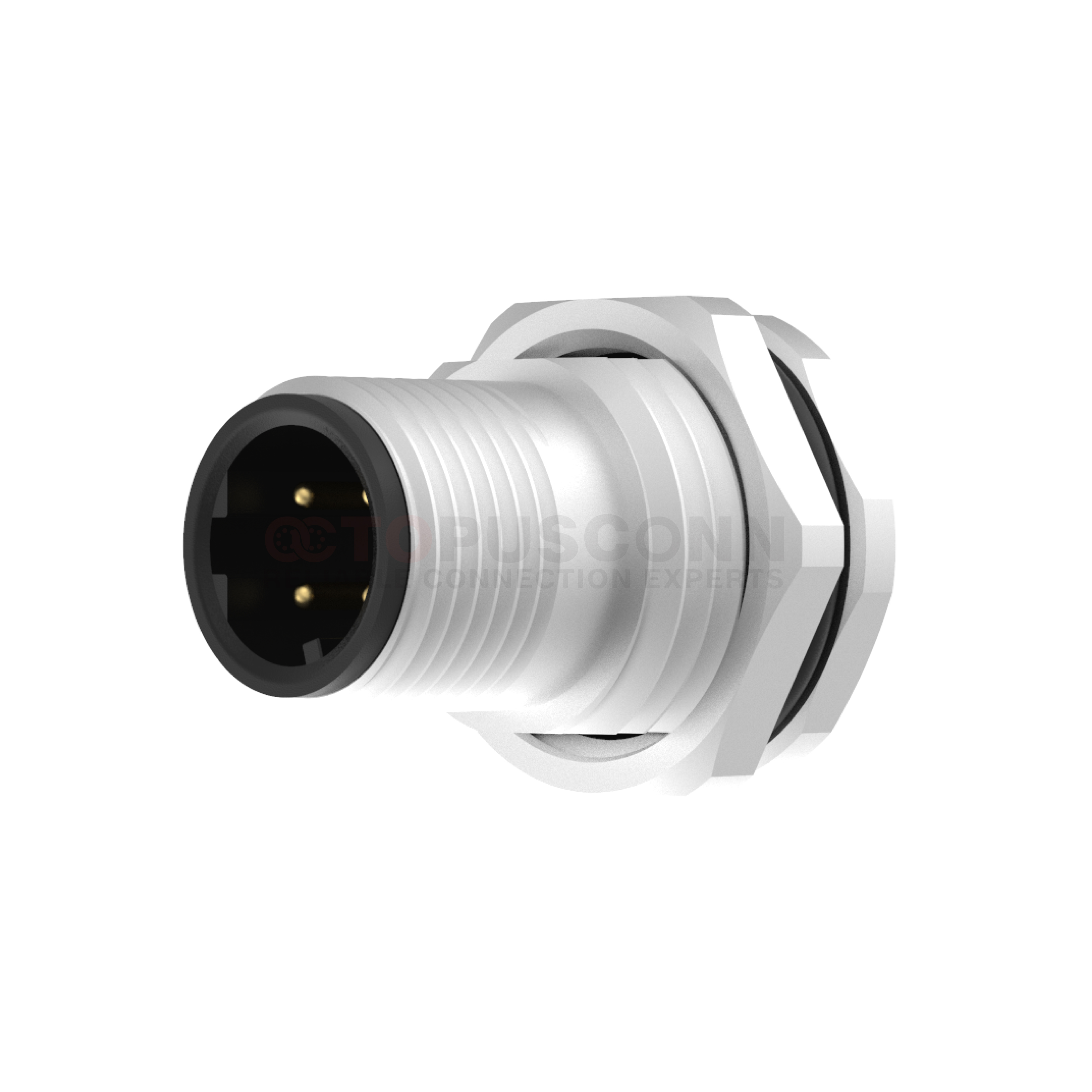 M12 D Coded Connectors Plate Rear Mount 4PIN Male Solder Type M16*1.5