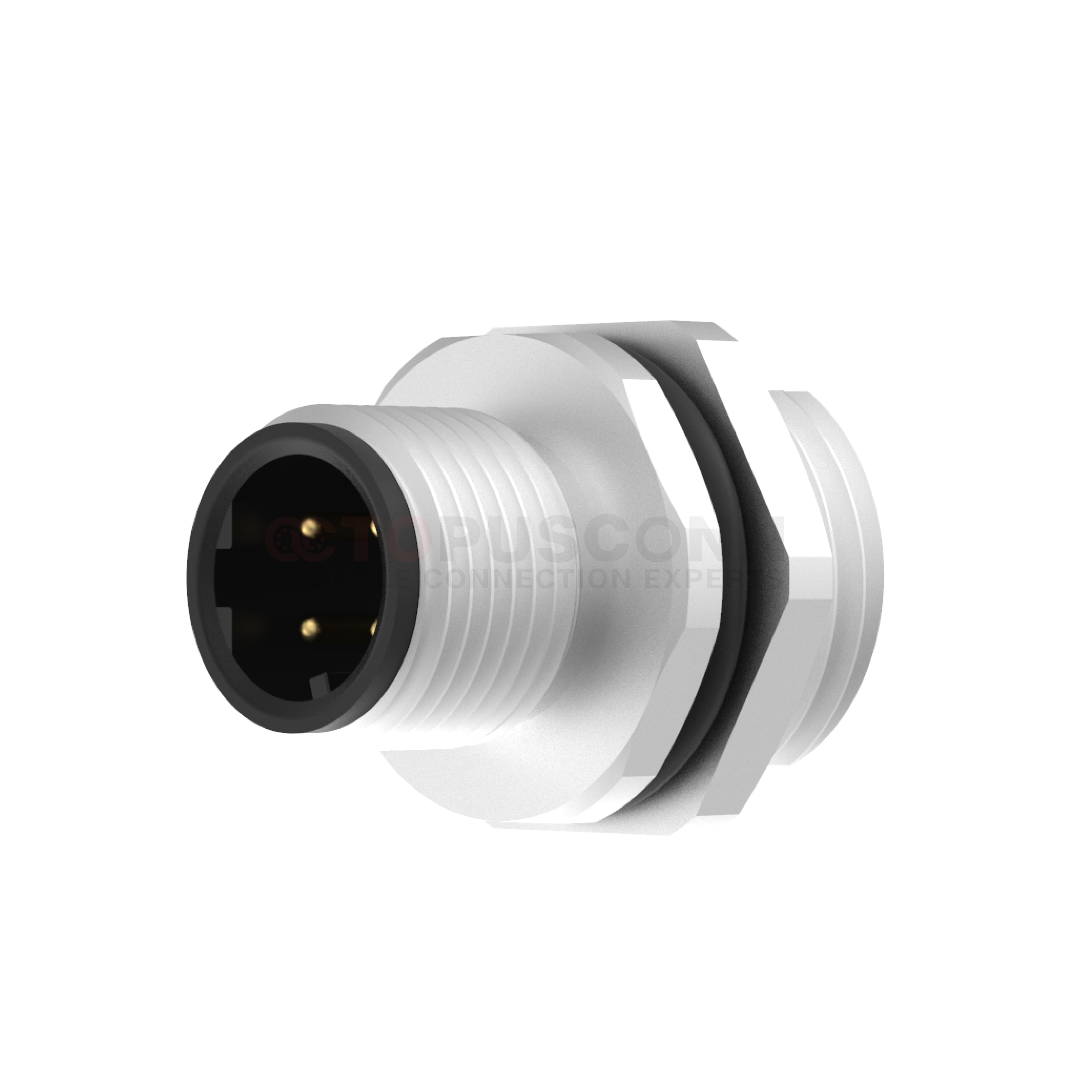 M12 D Coded Connectors Board Front Mount 4PIN Male Solder Type M16*1.5