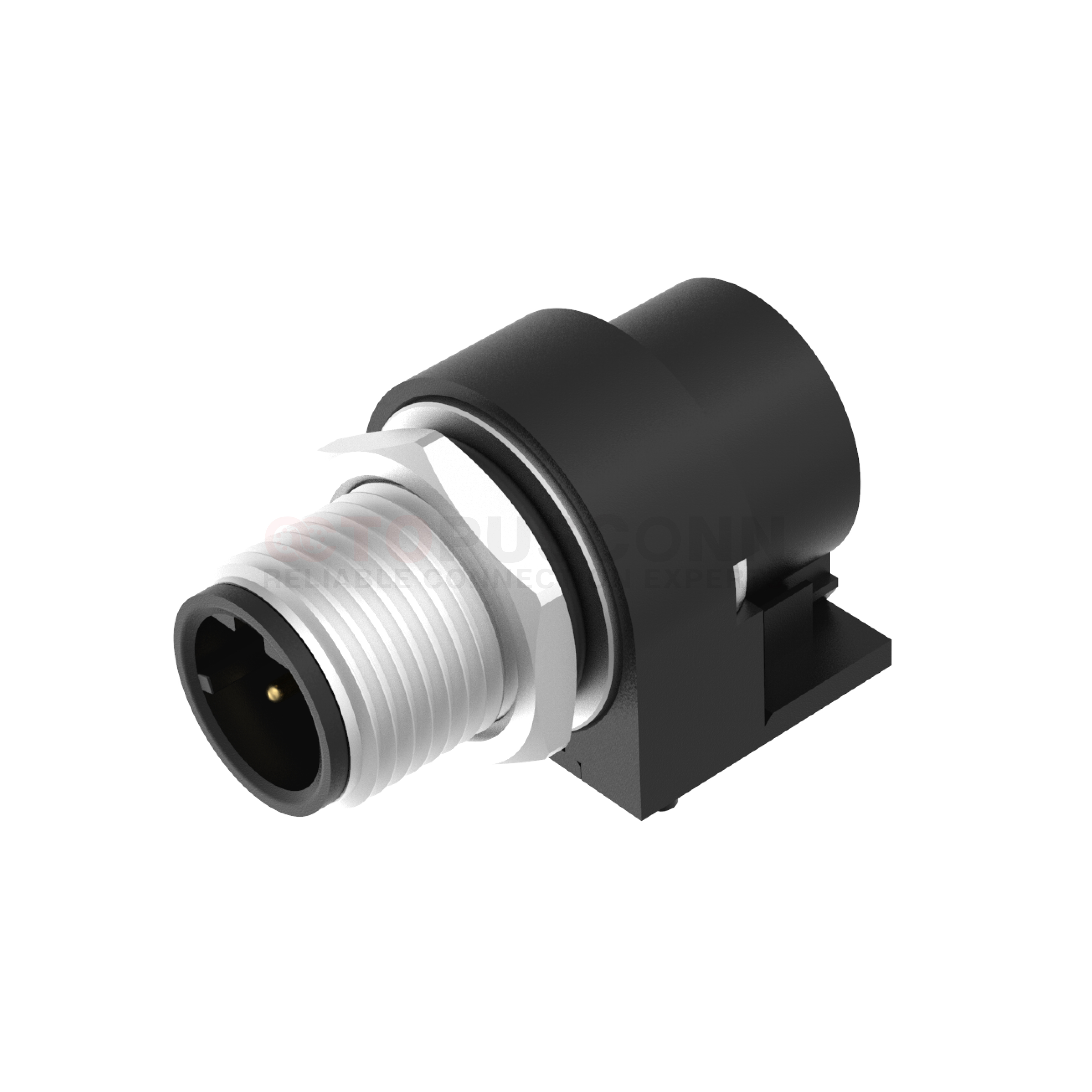 M12 D Coded Connectors Plate Rear Mount 4PIN Male Plug plate type M15*1 shielded