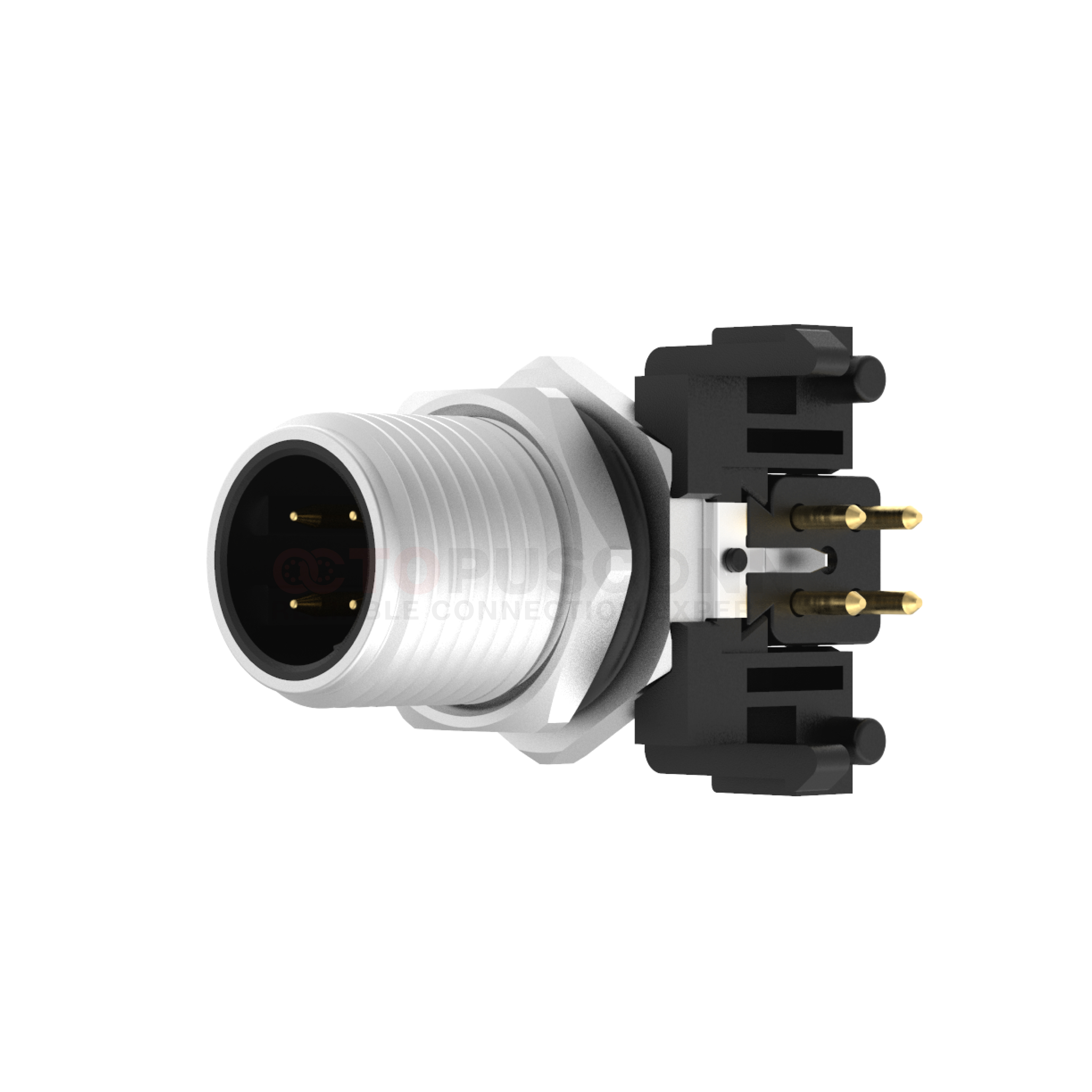 M12 D Coded Connectors Plate Rear Mount 4PIN Male Plug plate type M12*1 ...