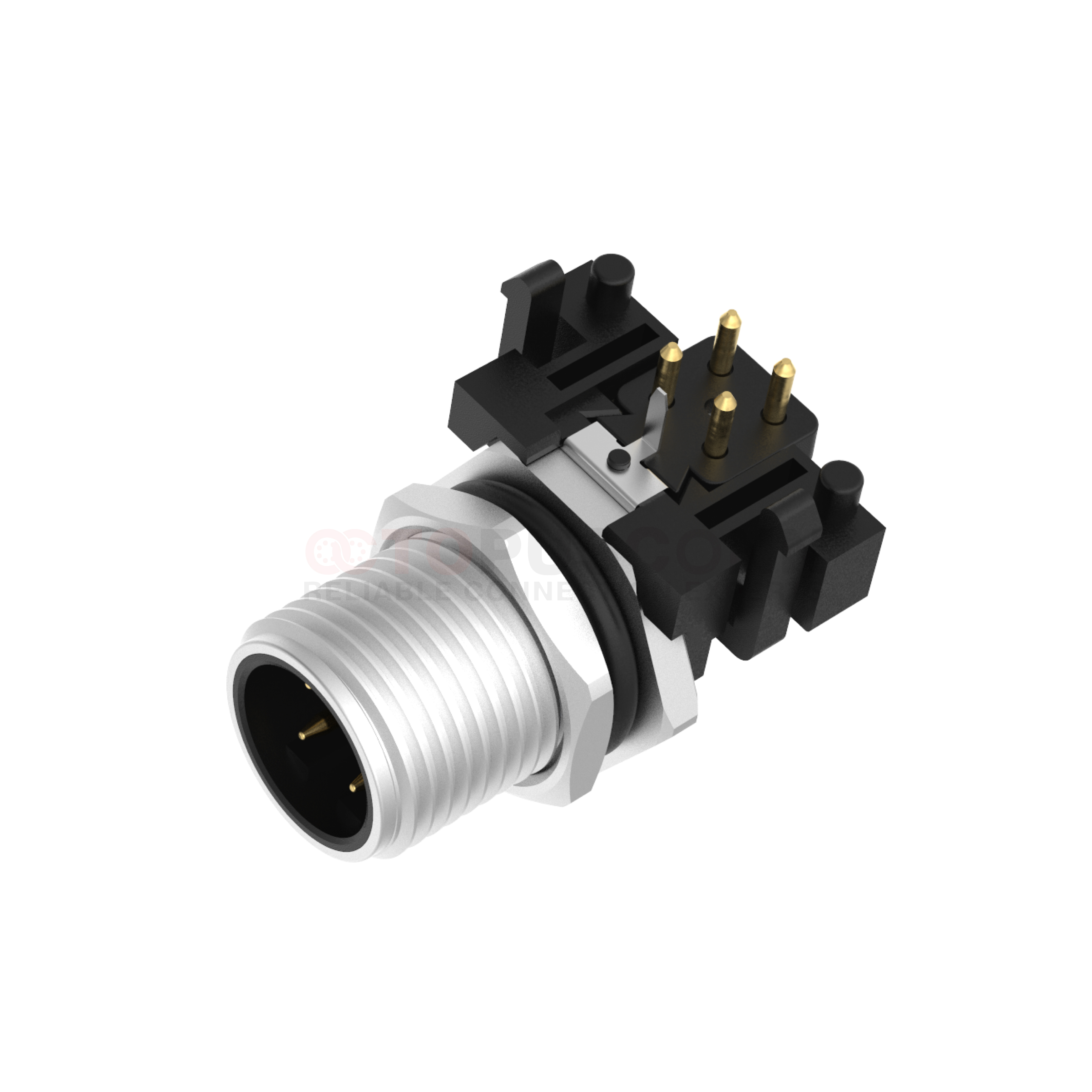 M12 D Coded Connectors Plate Rear Mount 4PIN Male Plug plate type M12*1 ...