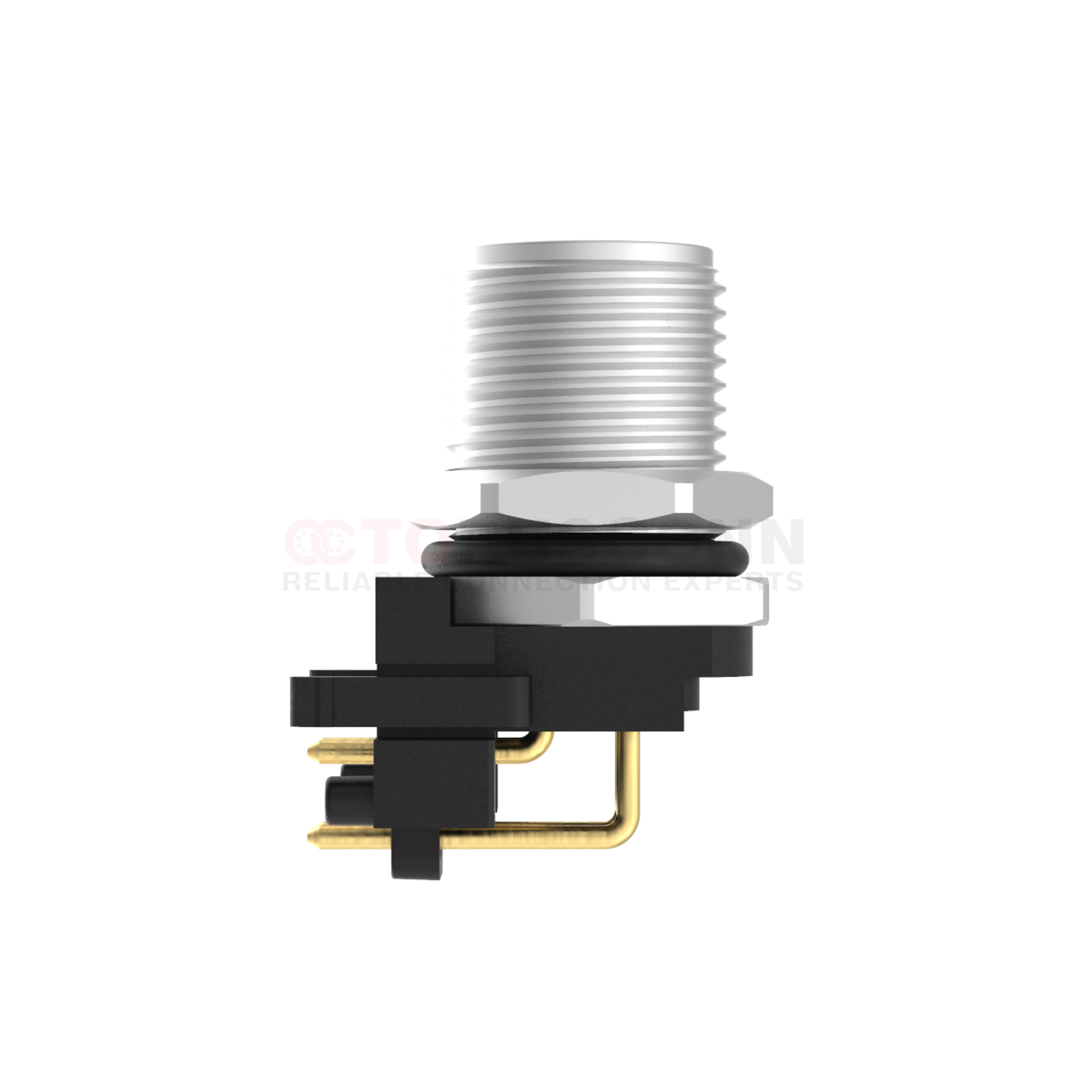 M12 D Coded Connectors Plate Rear Mount 4PIN Male Plug plate type M12*1 ...