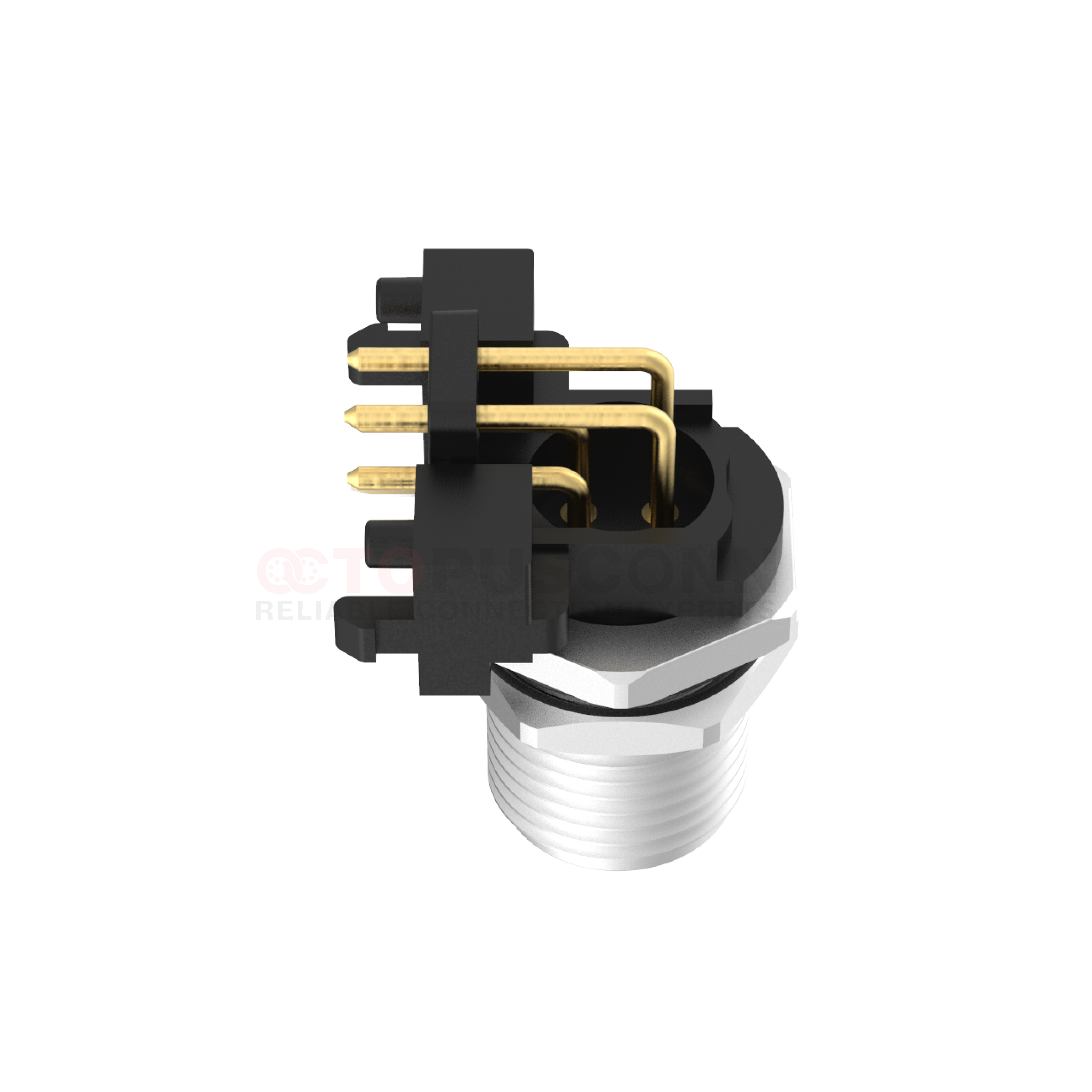 M12 D Coded Connectors Plate Rear Mount 4PIN Male Plug plate type M12*1 ...