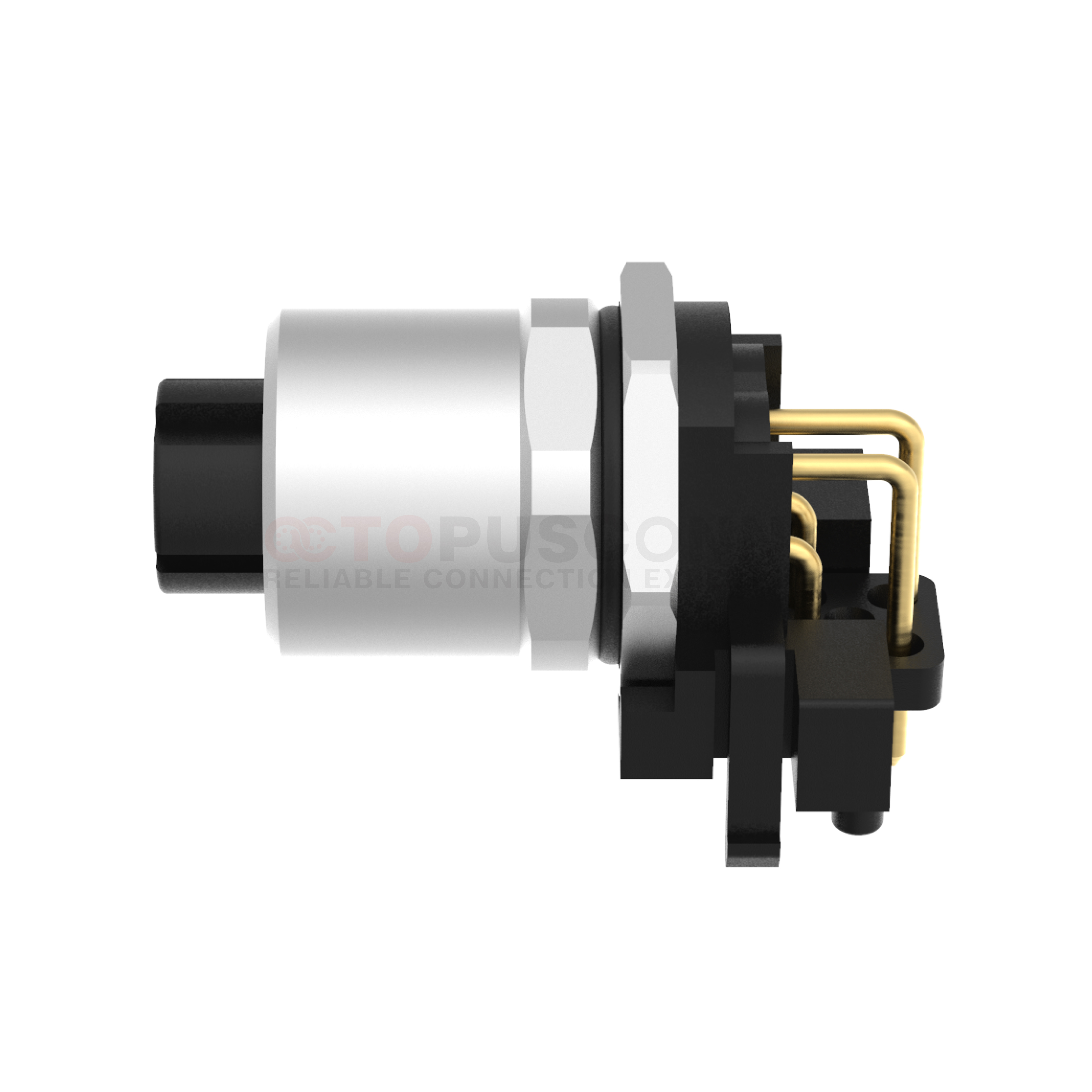 M12 D Coded Connectors Plate Rear Mount 4PIN Female Plug plate type M12*1.0