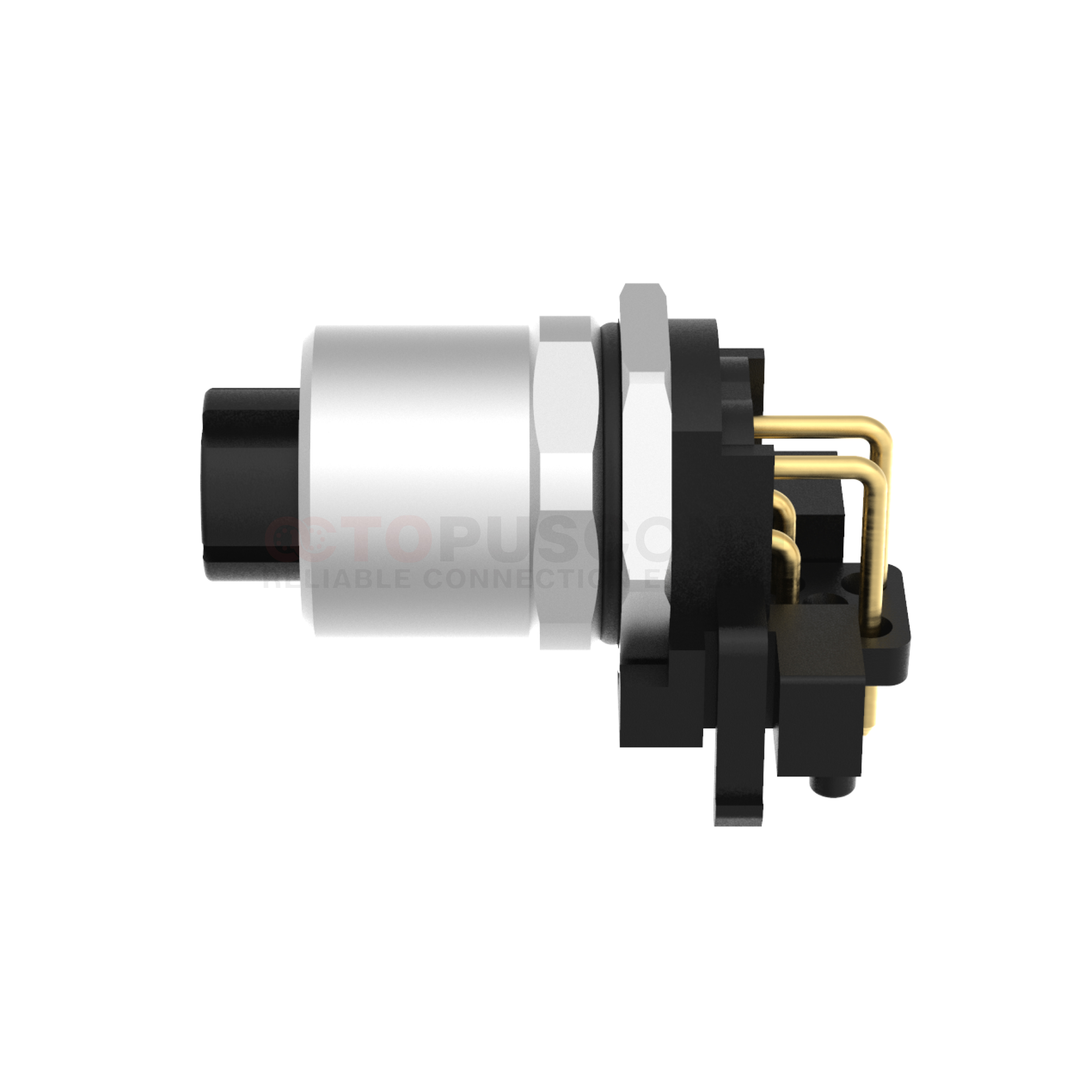 M12 D Coded Connectors Plate Rear Mount 4PIN Female Plug plate type M12*1 shielded M12*1