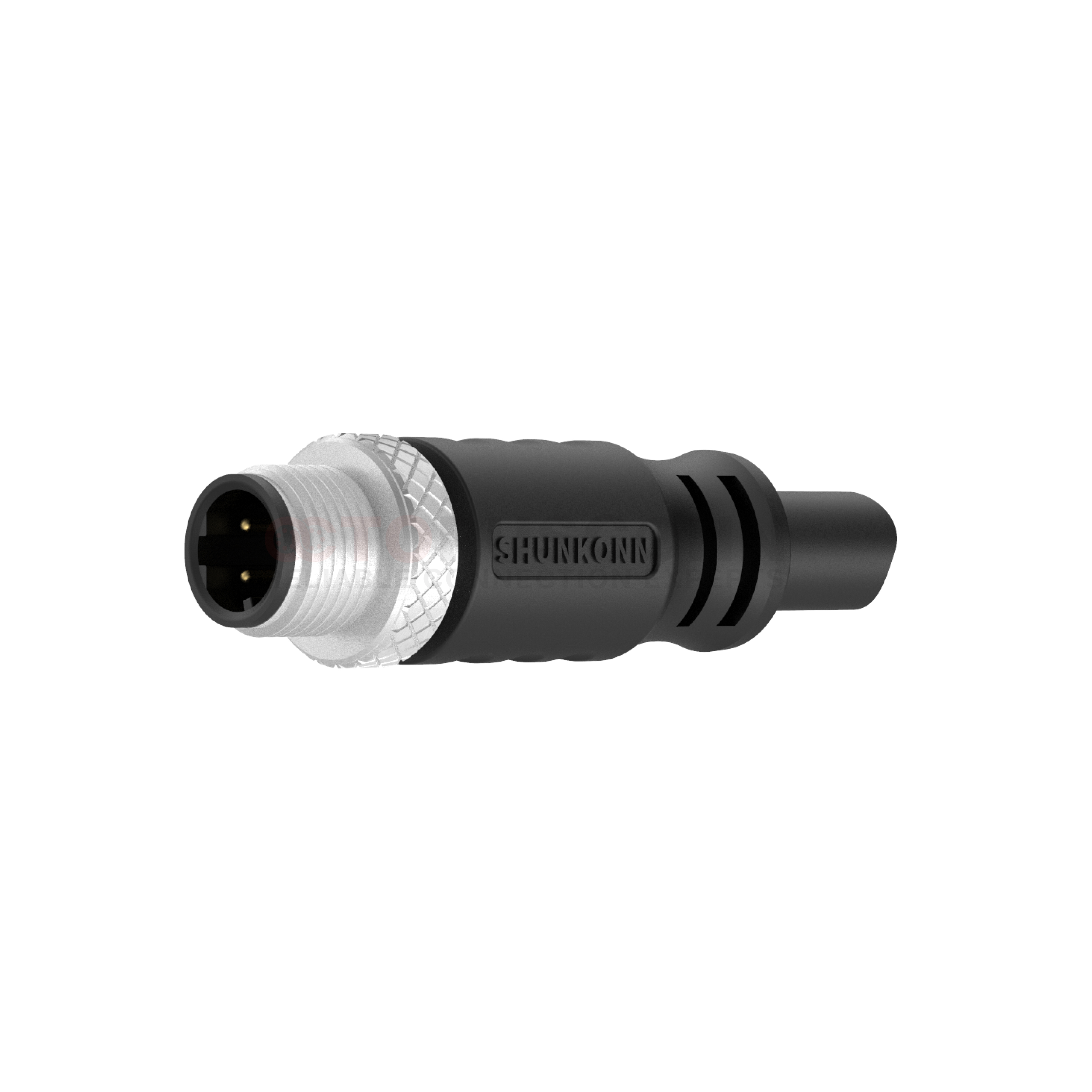 M12 D Coded Connection Cable Straight Overmolded Type 4PIN Male Solder Type