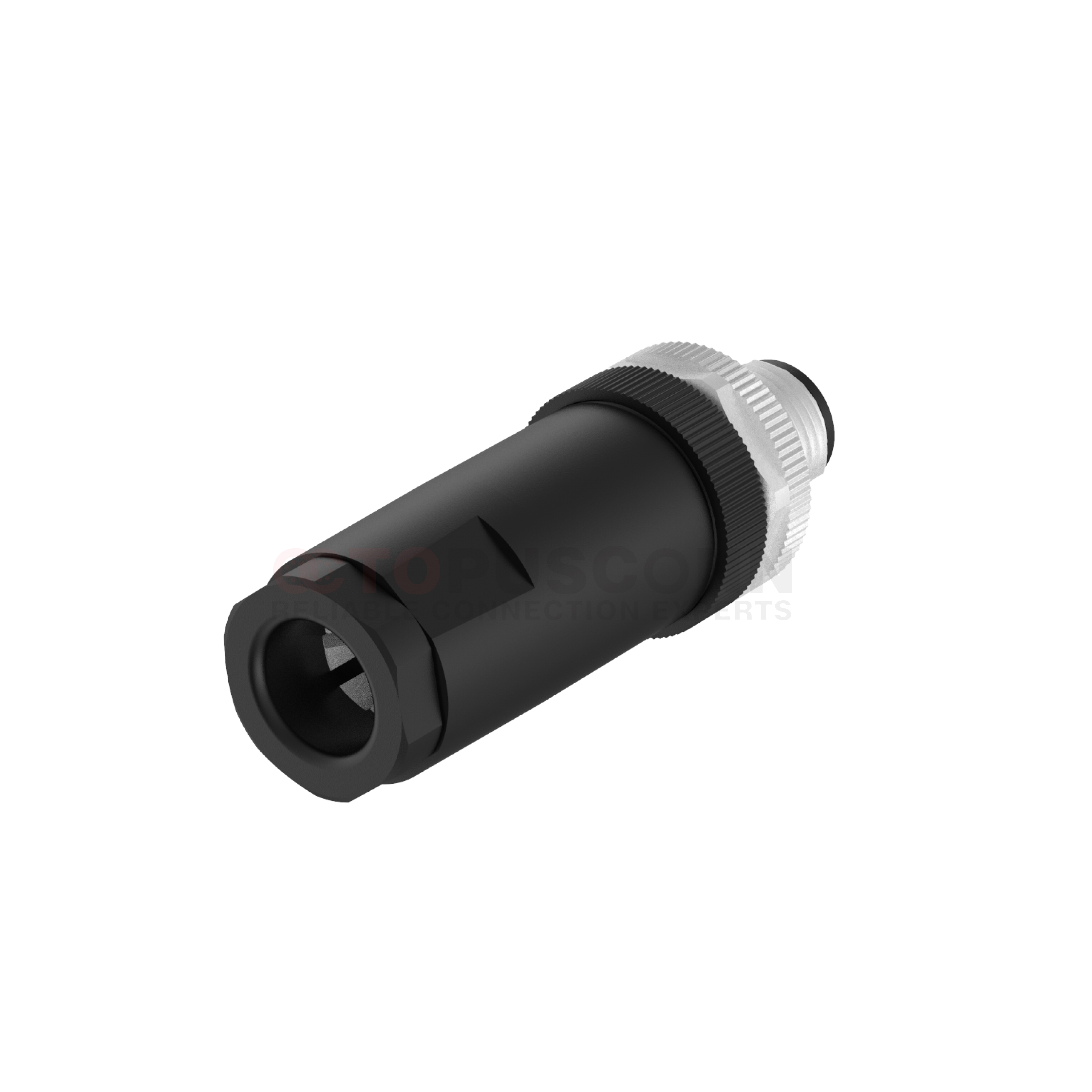 M12 D Coded Connectors Straight Plastic Assembled 4PIN Male Screw type ...