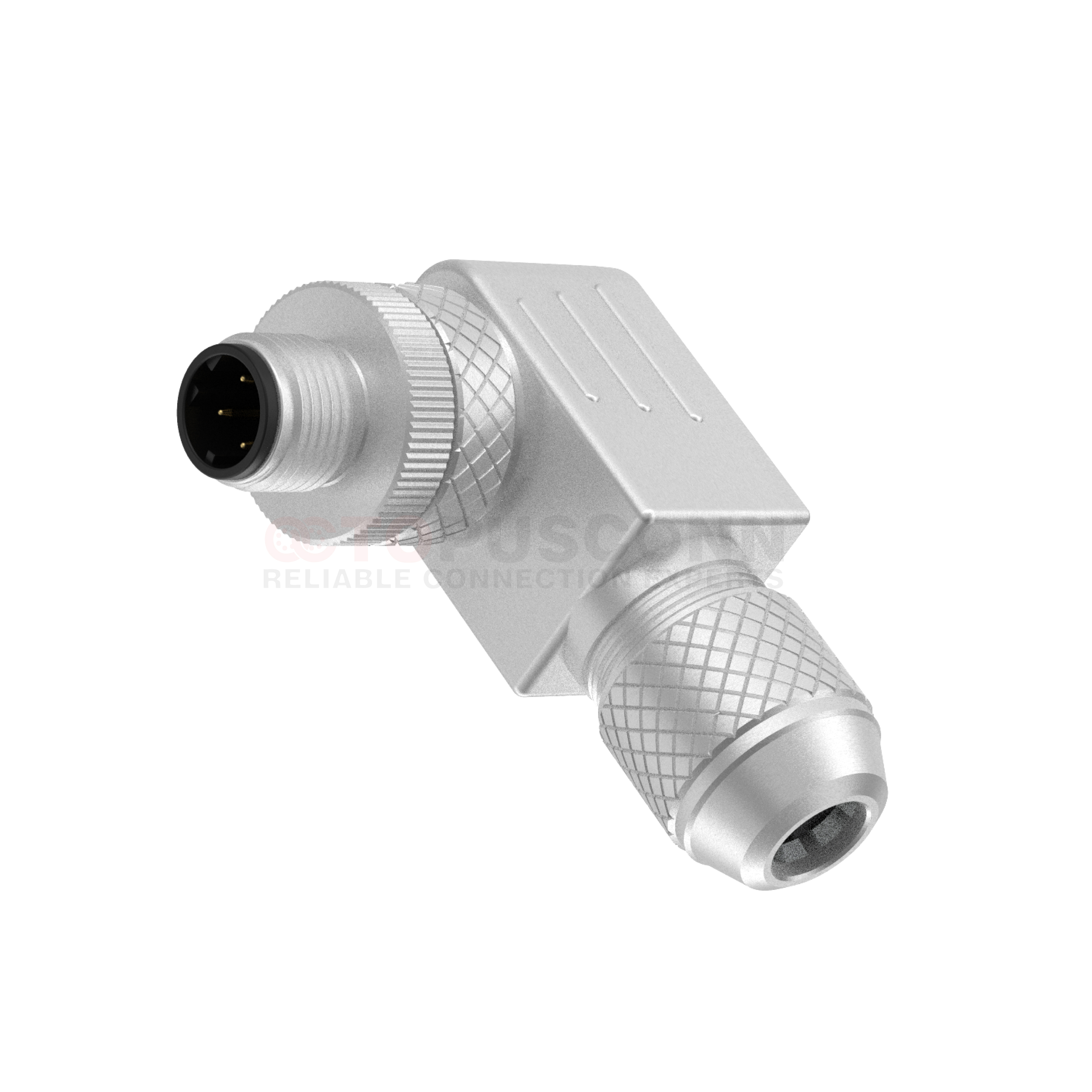 M12 D Coded Connectors Right Angle Metal Assembled 4PIN Male Screw type PG9