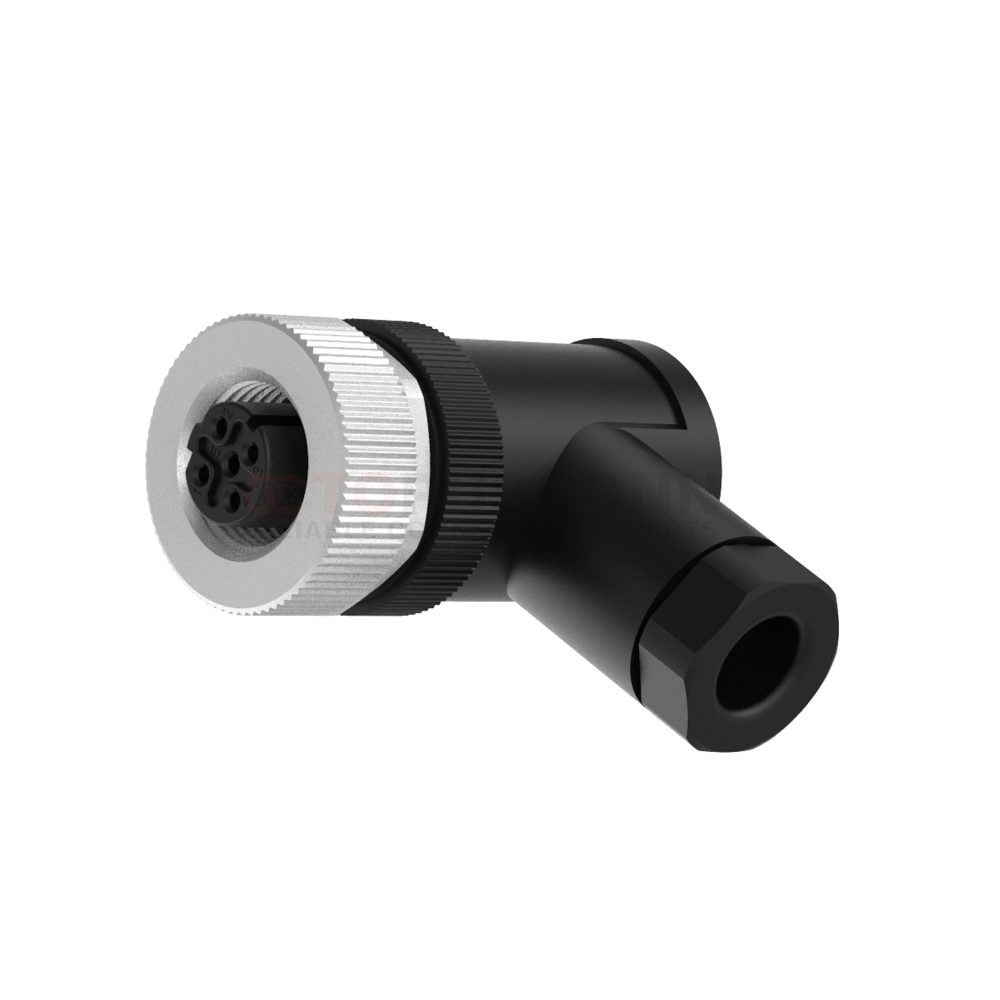 M12 D Coded Connectors Right Angle Plastic Assembled 4PIN Female Screw type PG7