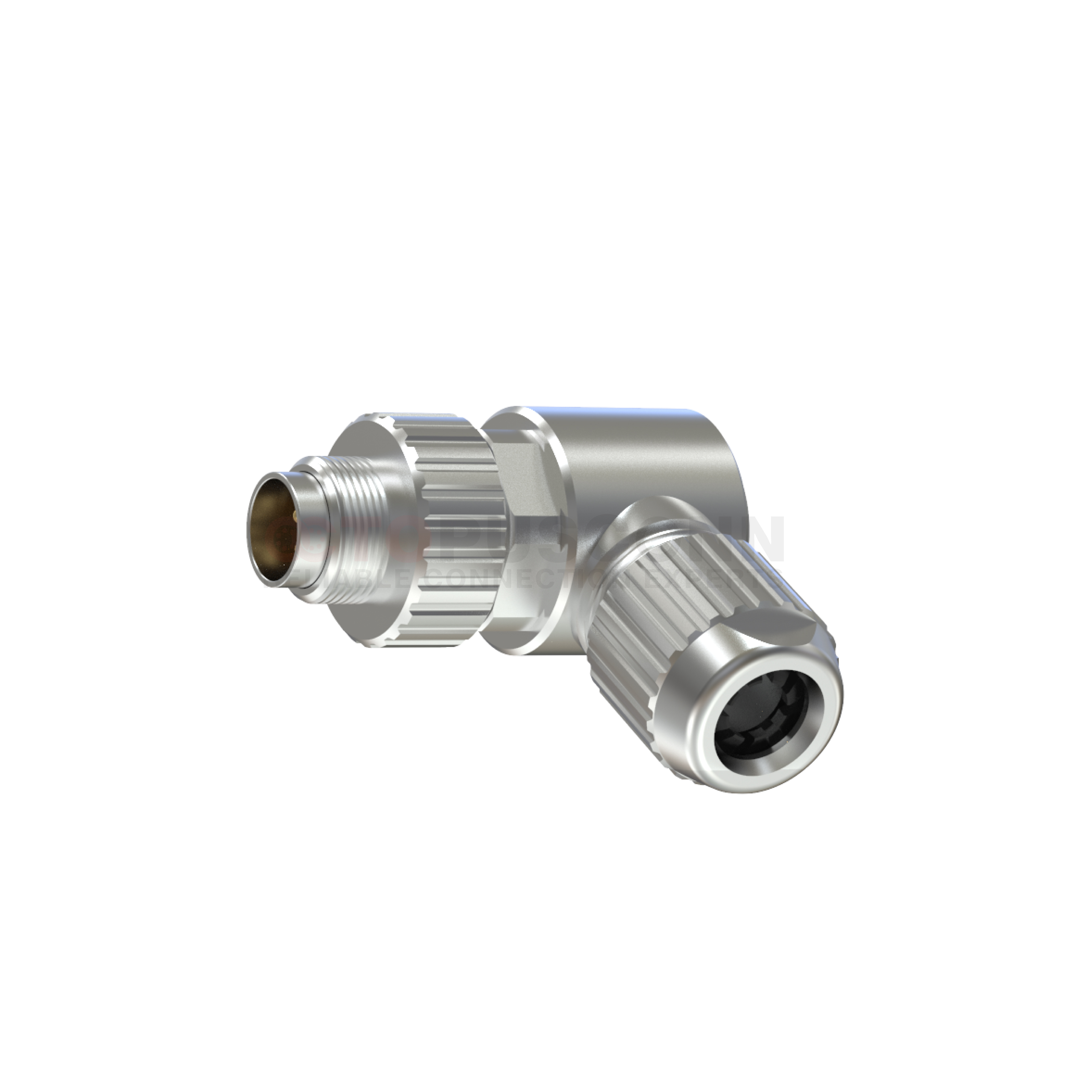 M9系列A编码连接器公端弯脚式全金属壳2-8P焊线式